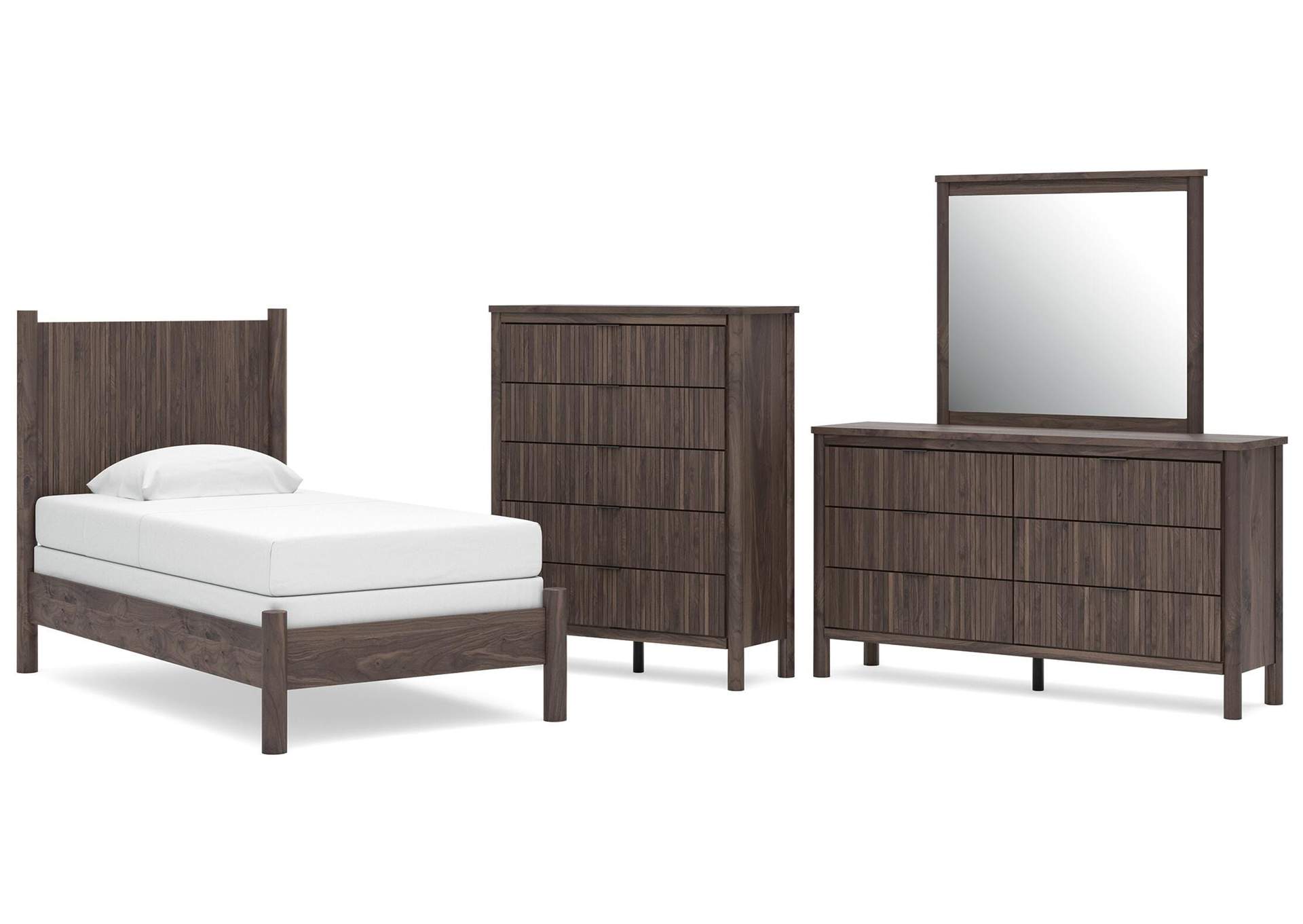 Cadmori Twin Panel Bed, Dresser, Mirror and Chest image 1