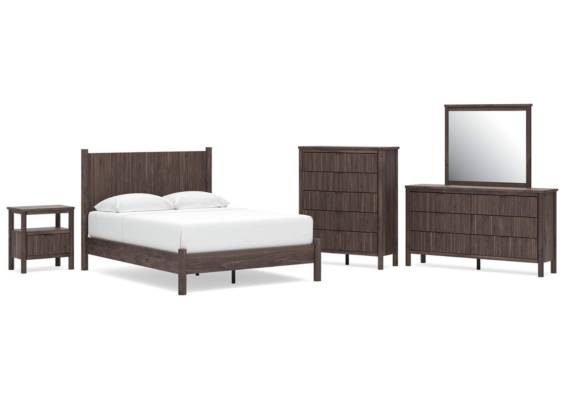 Cadmori Queen Panel Platform Bed, Dresser, Mirror, Chest and Nightstand image 1