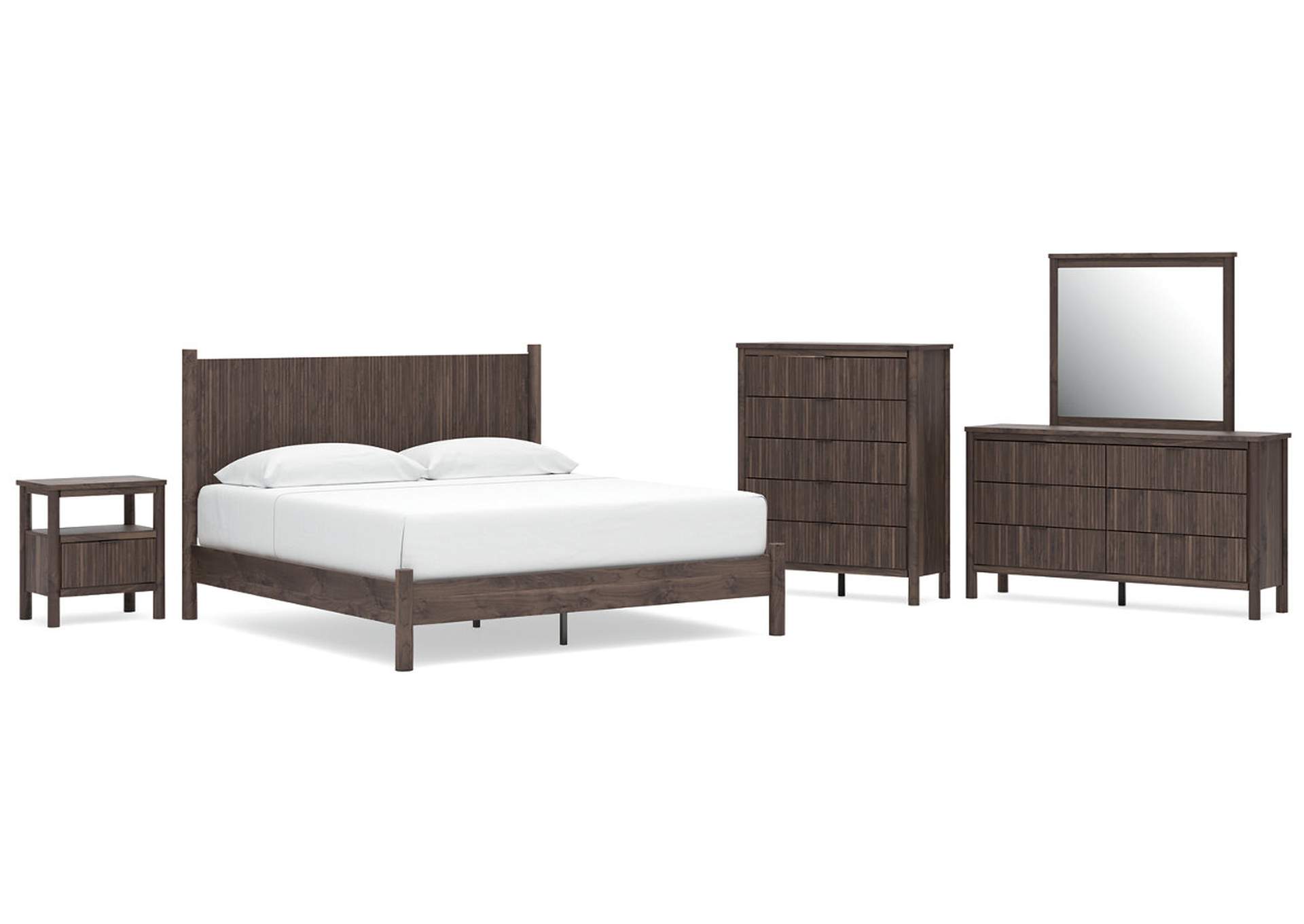 Cadmori King Panel Platform Bed, Dresser, Mirror, Chest and Nightstand image 1