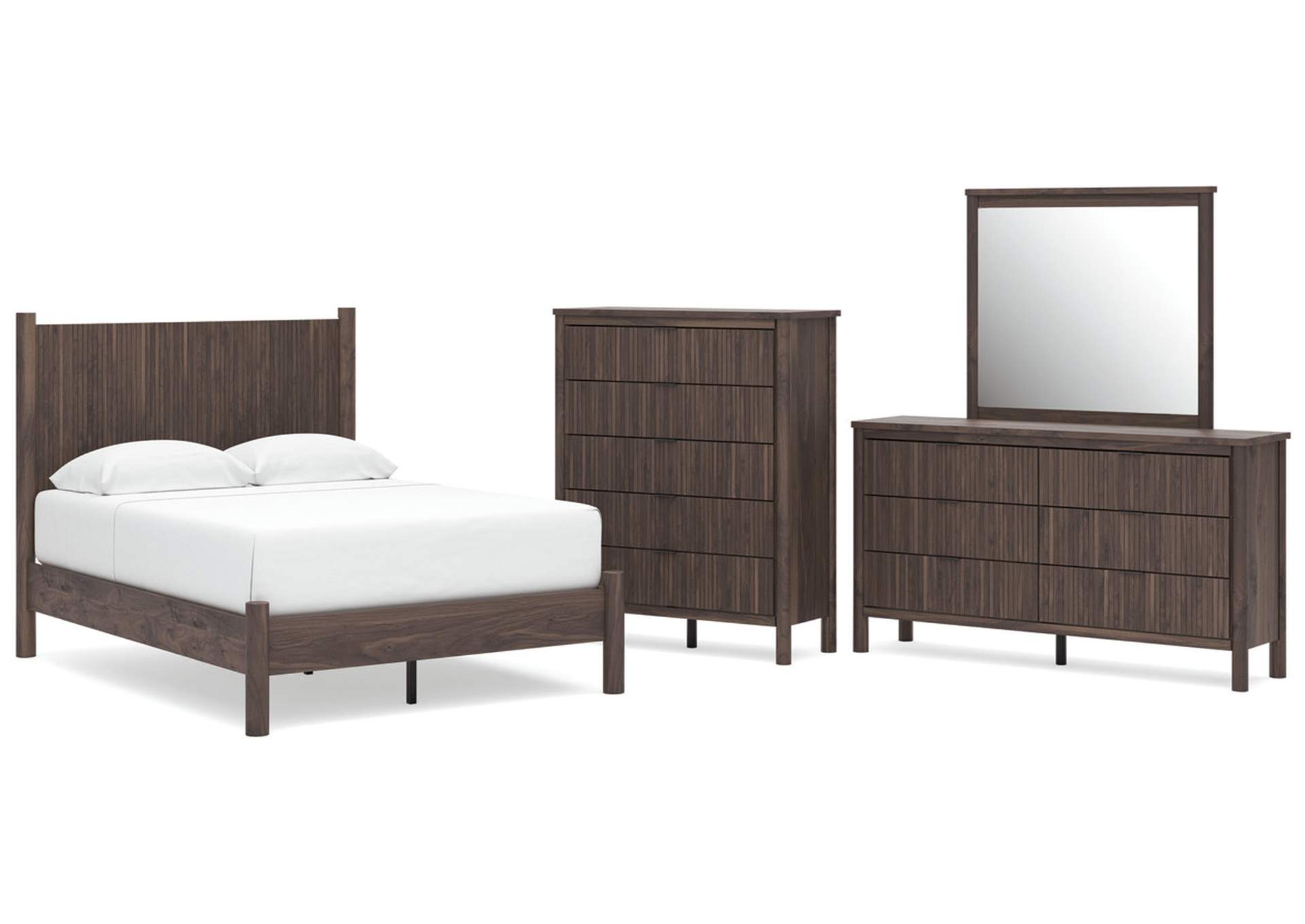 Cadmori Full Panel Platform Bed, Dresser, Mirror and Chest image 1