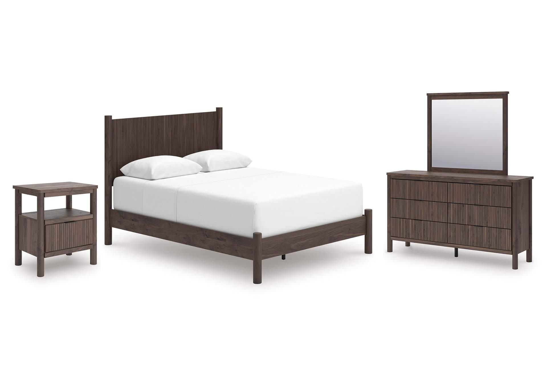 Pamytta Queen Panel Bed, Dresser, Mirror and Nightstand image 1