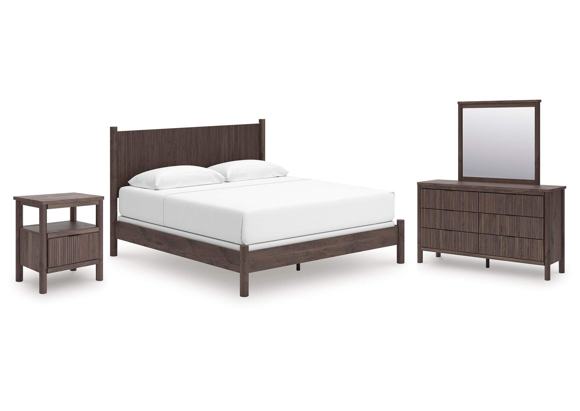 Pamytta King Panel Bed, Dresser, Mirror and Nightstand image 1