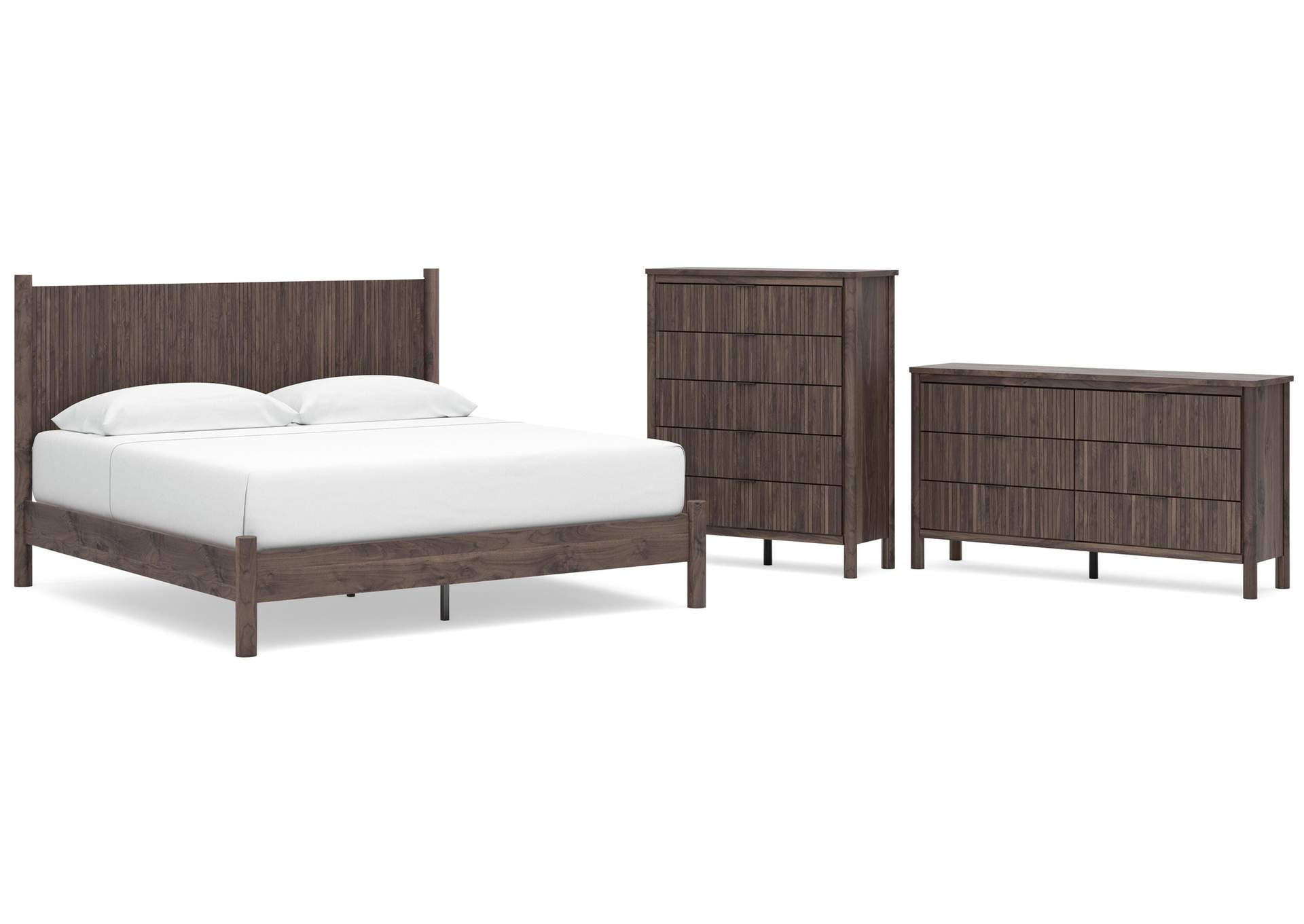 Cadmori King Panel Platform Bed, Dresser and Chest image 1