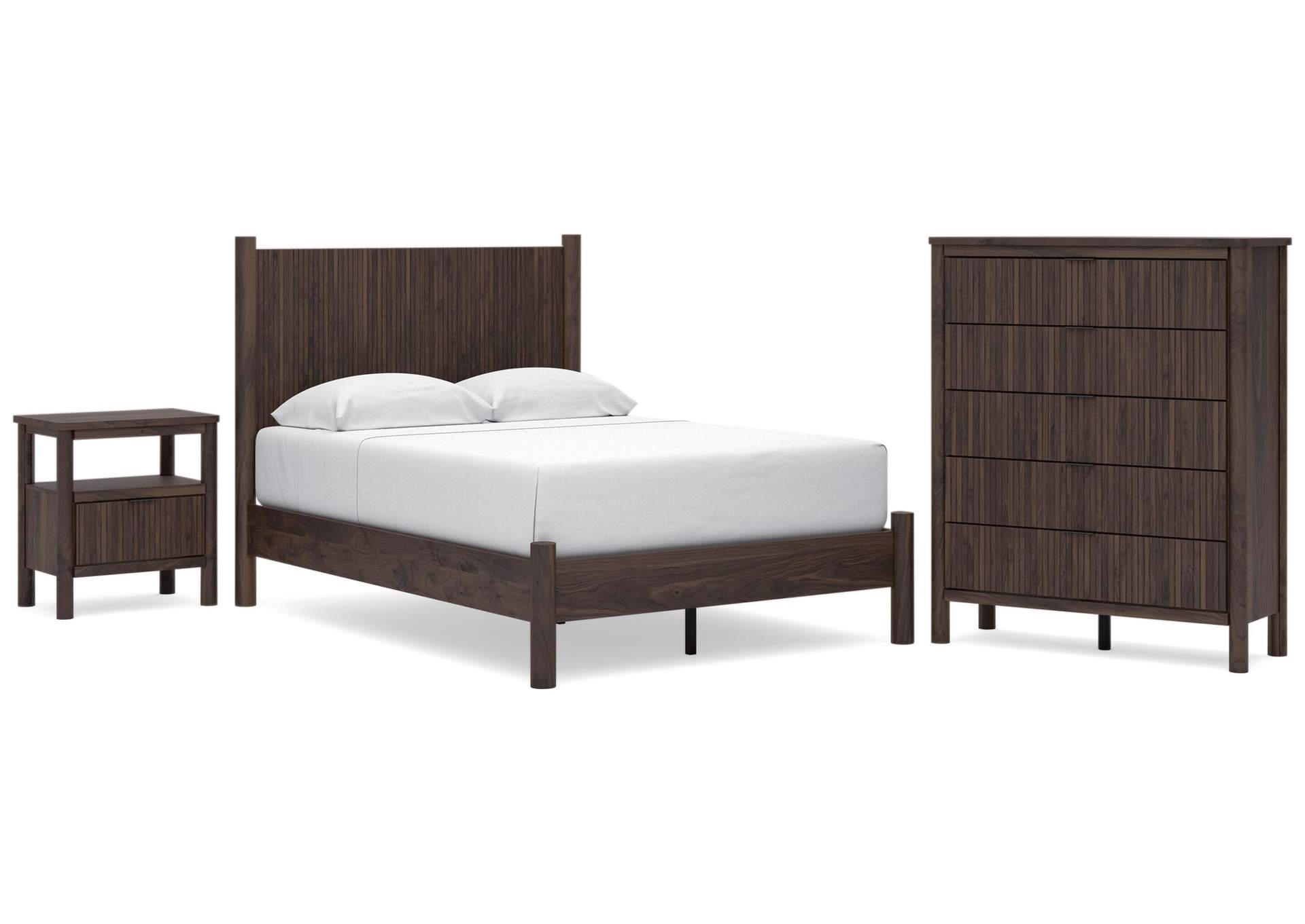 Cadmori Full Panel Platform Bed, Chest and  Nightstand image 1