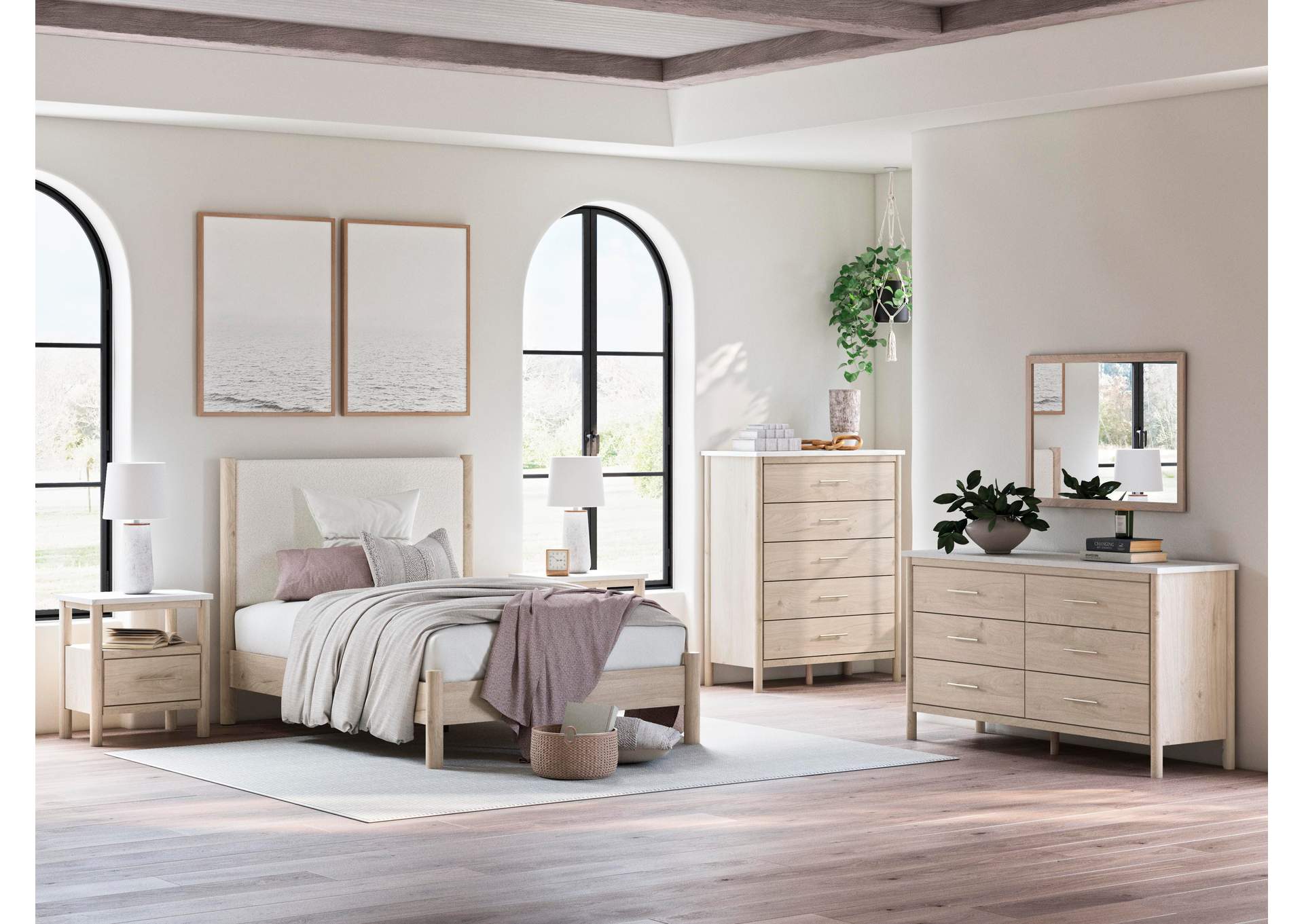 Cadmori Full Upholstered Panel Bed image 12