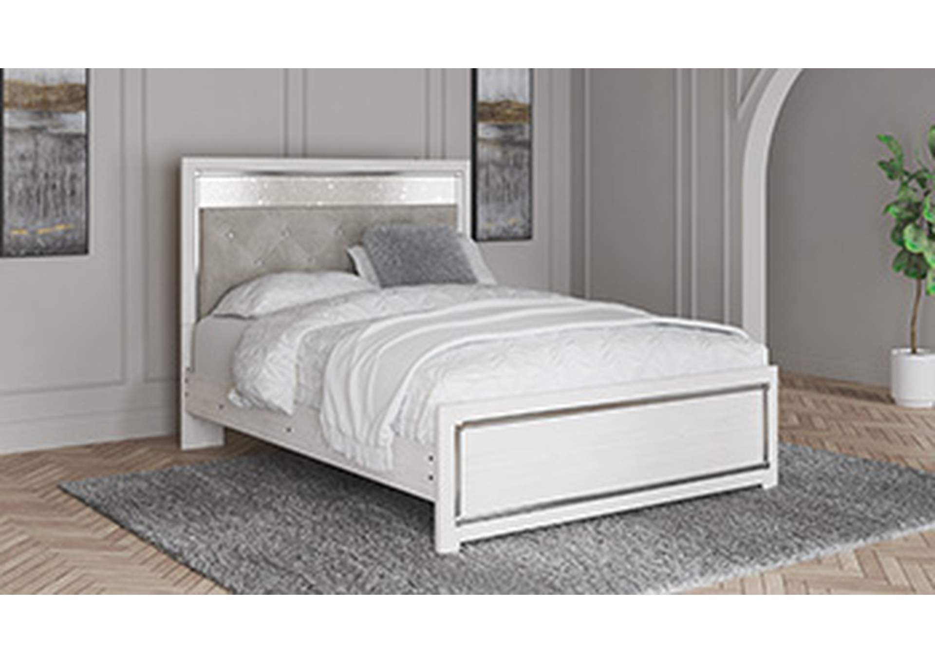 Altyra Queen Upholstered Panel Headboard image 5