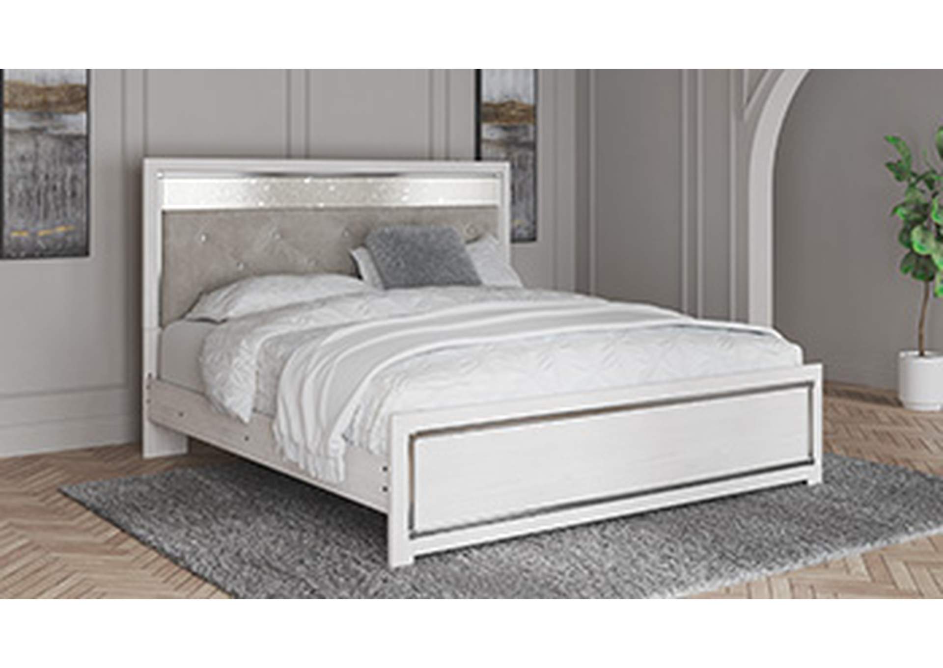 Altyra King/California King Upholstered Panel Headboard image 4