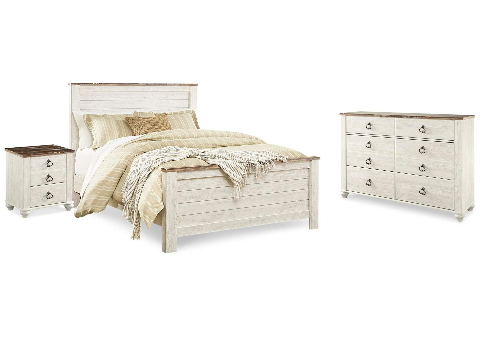 Willowton Queen Panel Bed with Dresser and Nightstand image 1