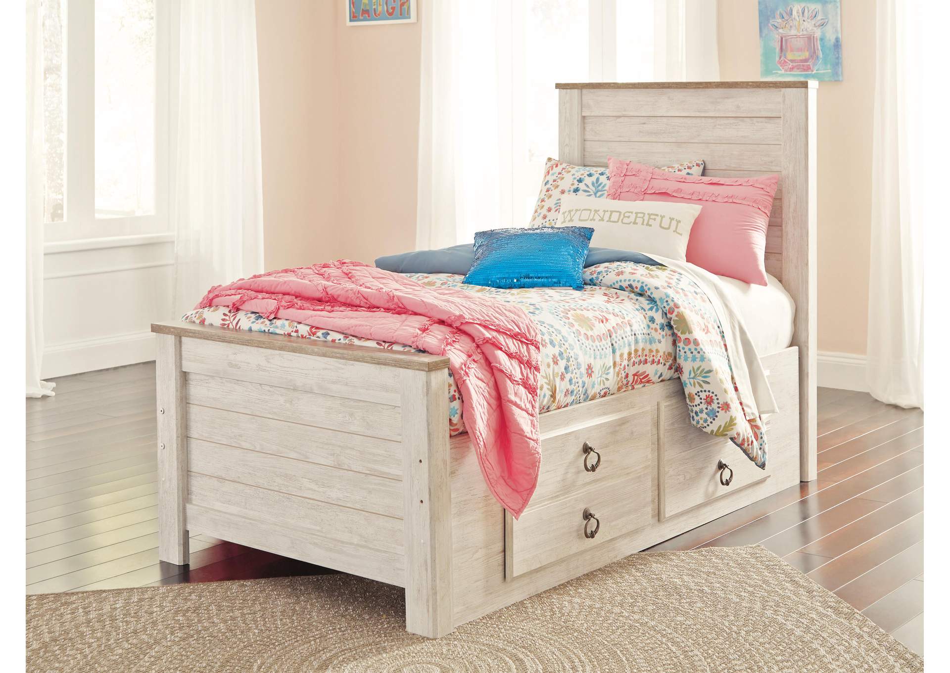 Willowton Twin Panel Bed with 2 Storage Drawers image 11