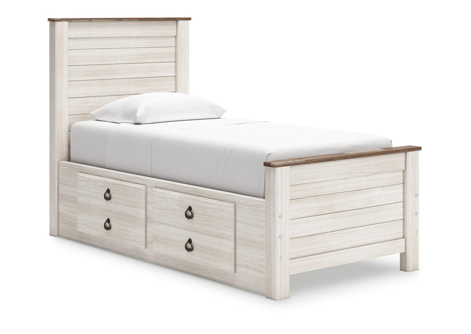 Willowton Twin Panel Bed with 2 Storage Drawers image 1