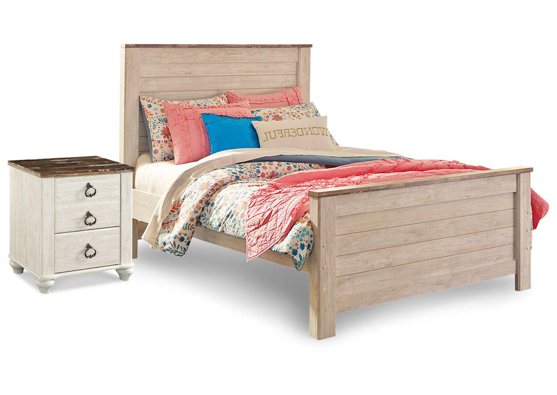 Willowton Full Panel Bed and Nightstand image 1