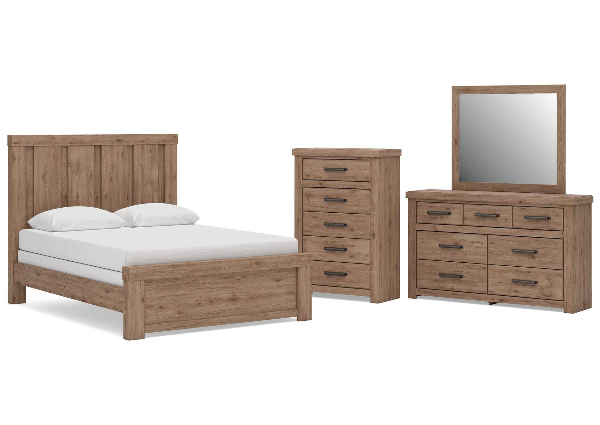 Garistyn Queen Panel Bed, Dresser, Mirror and Chest image 1