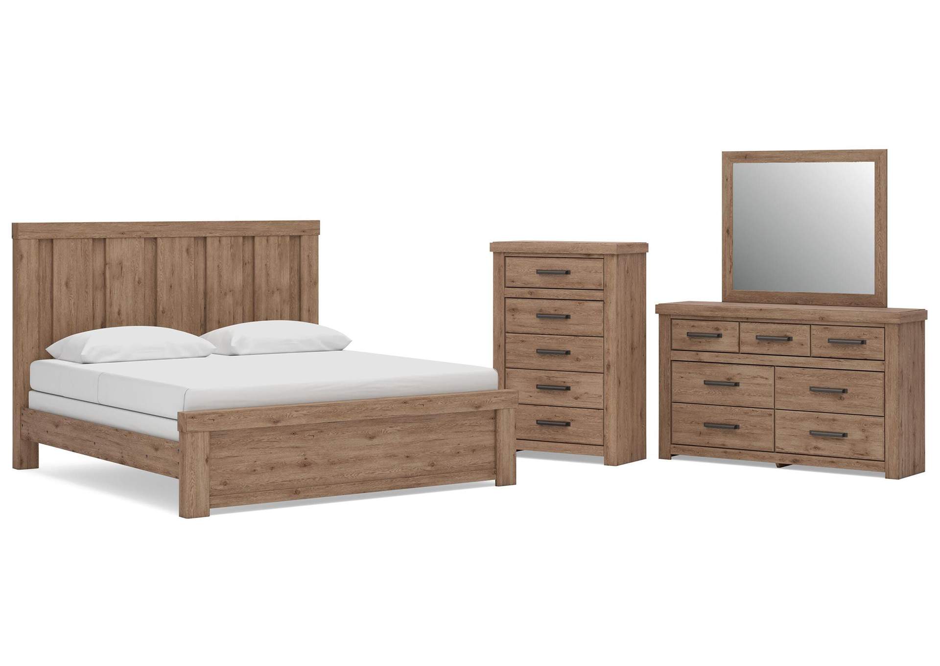 Garistyn King Panel Bed, Dresser, Mirror and Chest image 1