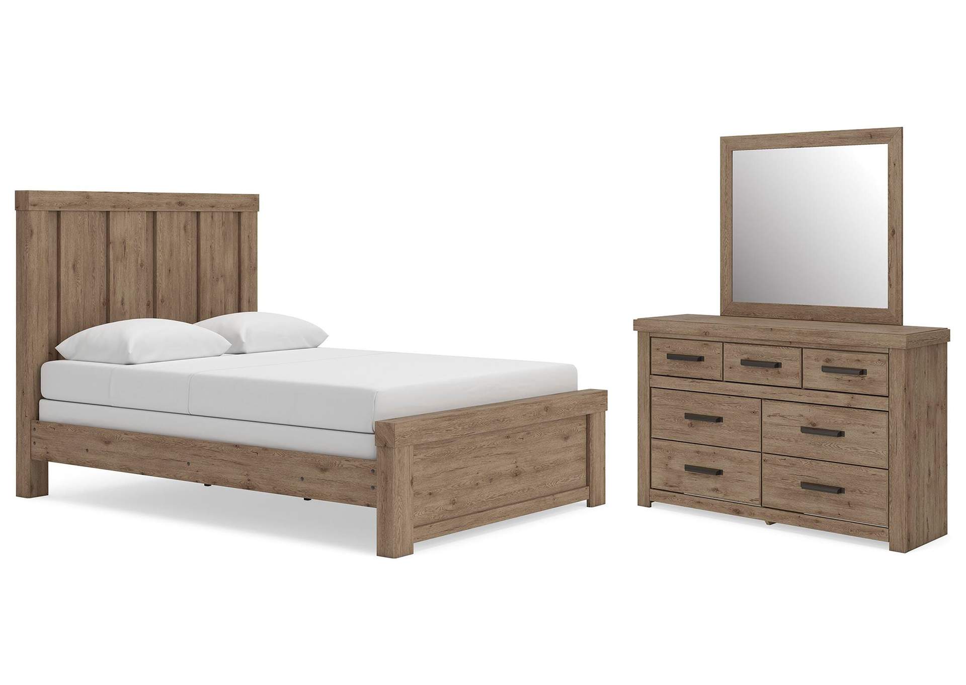 Oliandon Queen Panel Bed, Dresser and Mirror image 1