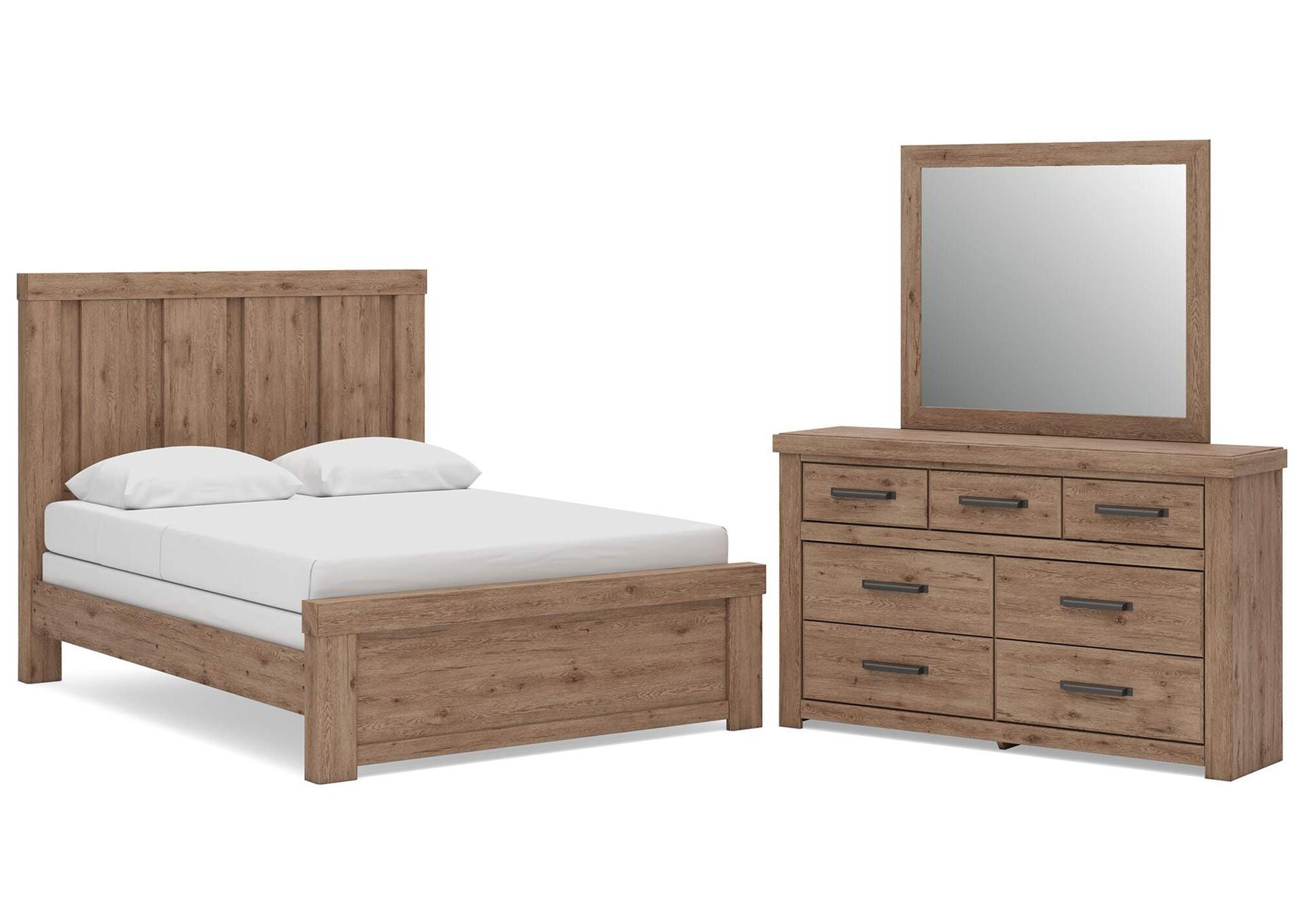 Garistyn Queen Panel Bed, Dresser and Mirror image 1