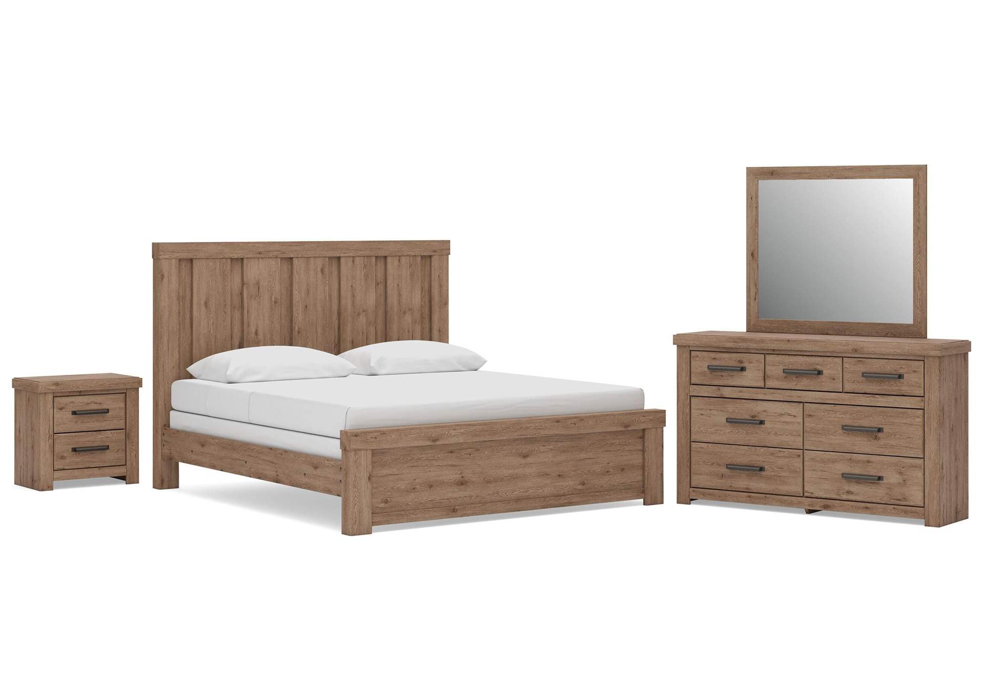 Garistyn King Panel Bed. Dresser, Mirror and Nightstand image 1