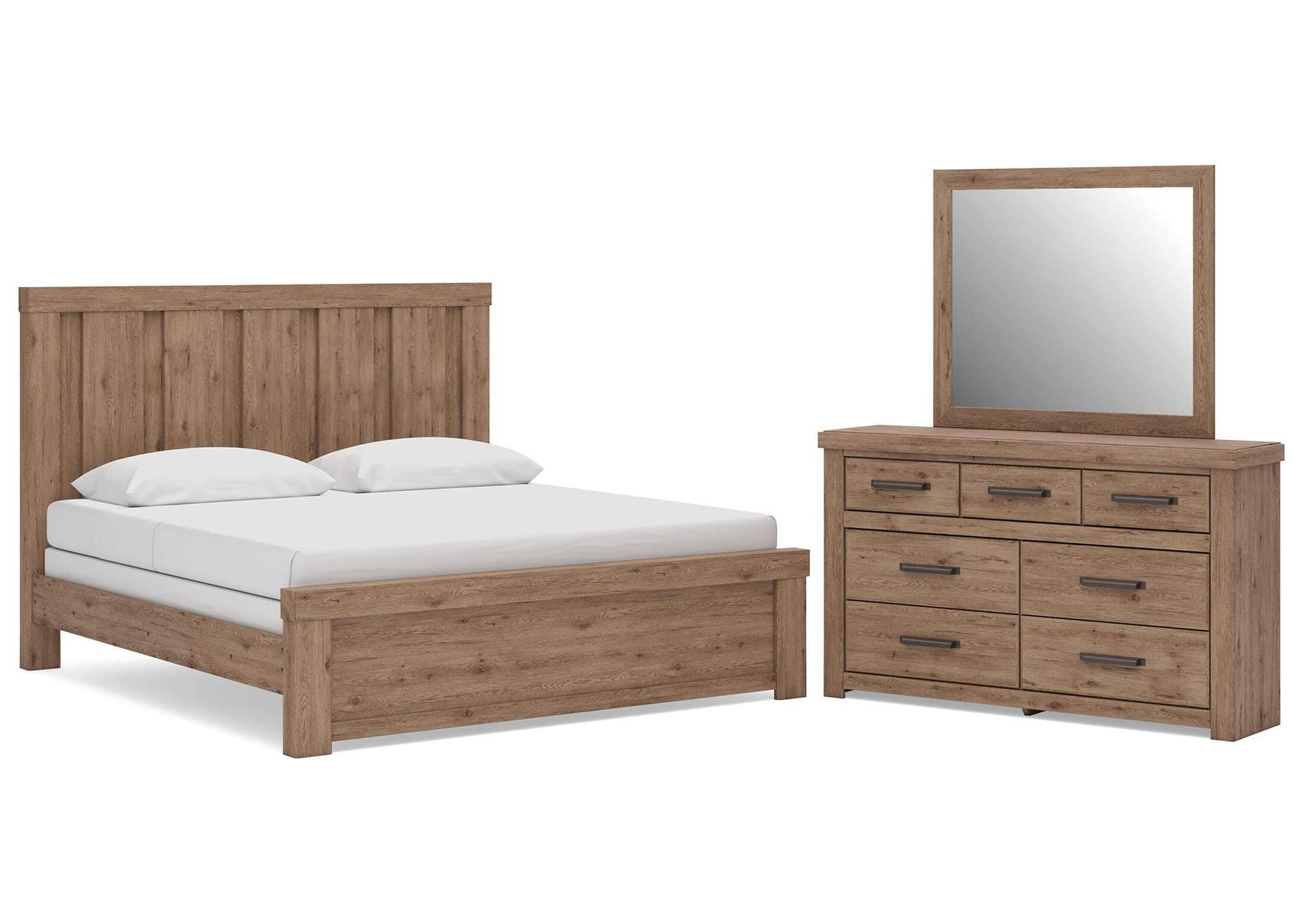 Garistyn King Panel Bed, Dresser and Mirror image 1