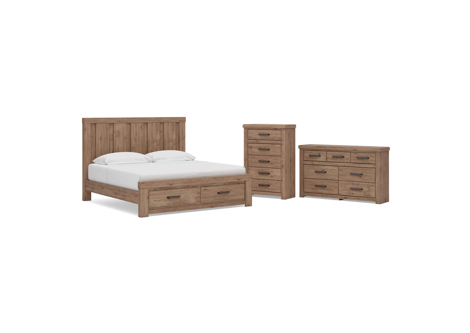 Garistyn King Panel Storage Bed, Dresser and Chest image 1