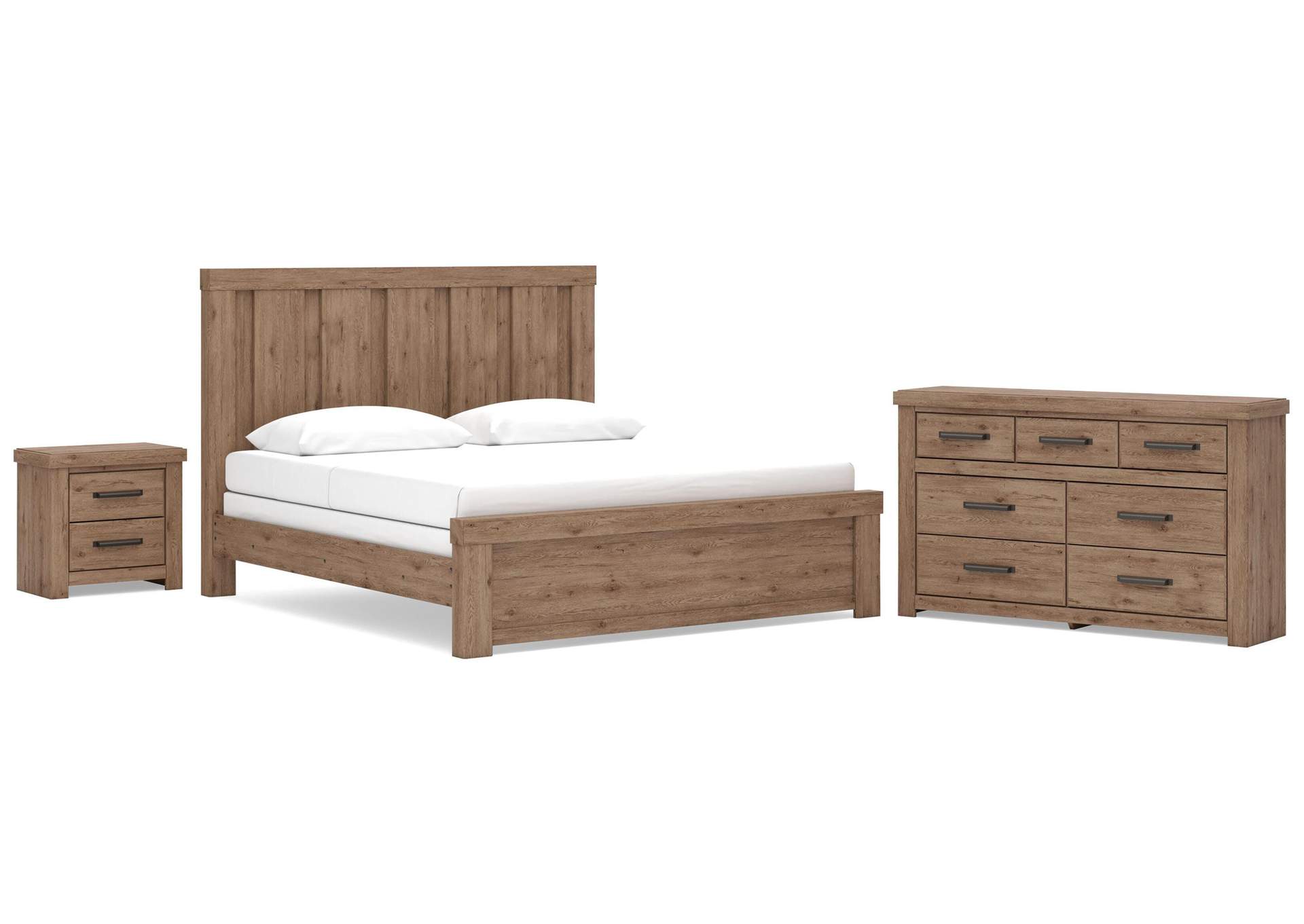 Garistyn King Panel Bed, Dresser and Nightstand image 1