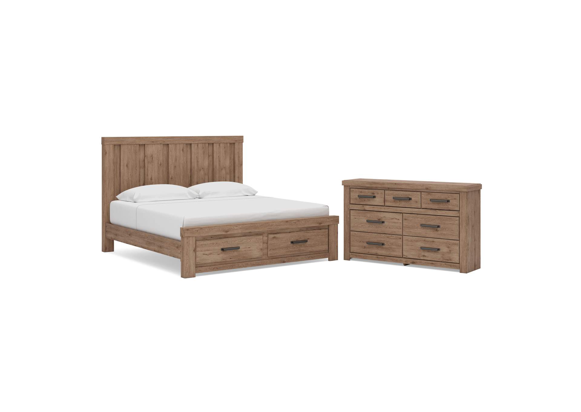 Garistyn King Panel Storage Bed and Dresser image 1