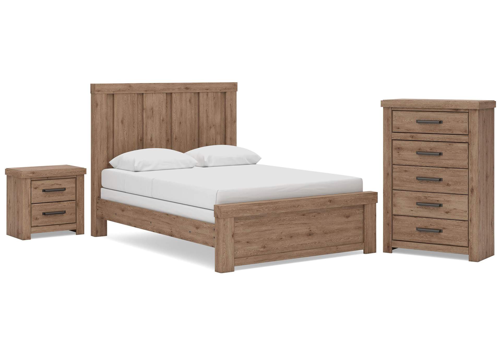 Garistyn Queen Panel Bed, Chest and Nightstand image 1