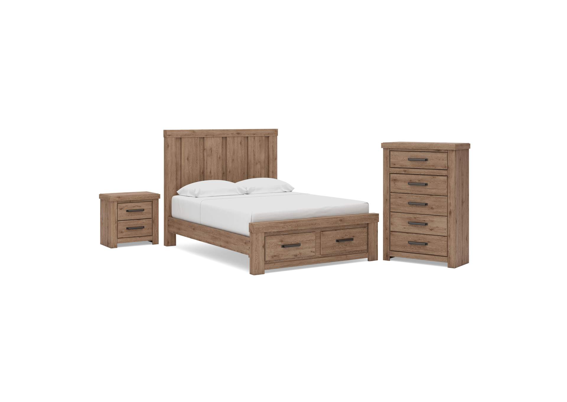 Garistyn Queen Panel Storage Bed, Chest and Nightstand image 1
