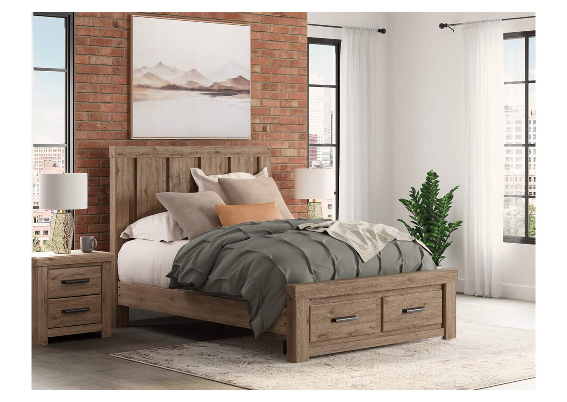 Oliandon Queen Panel Storage Bed image 2
