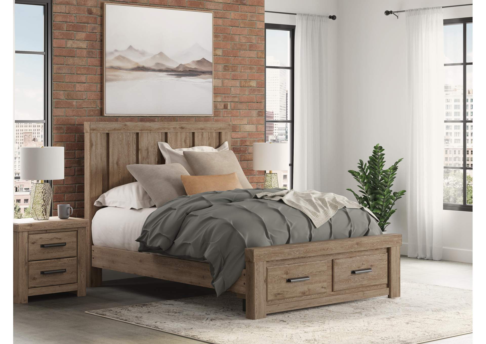 Oliandon Queen Panel Storage Bed image 12