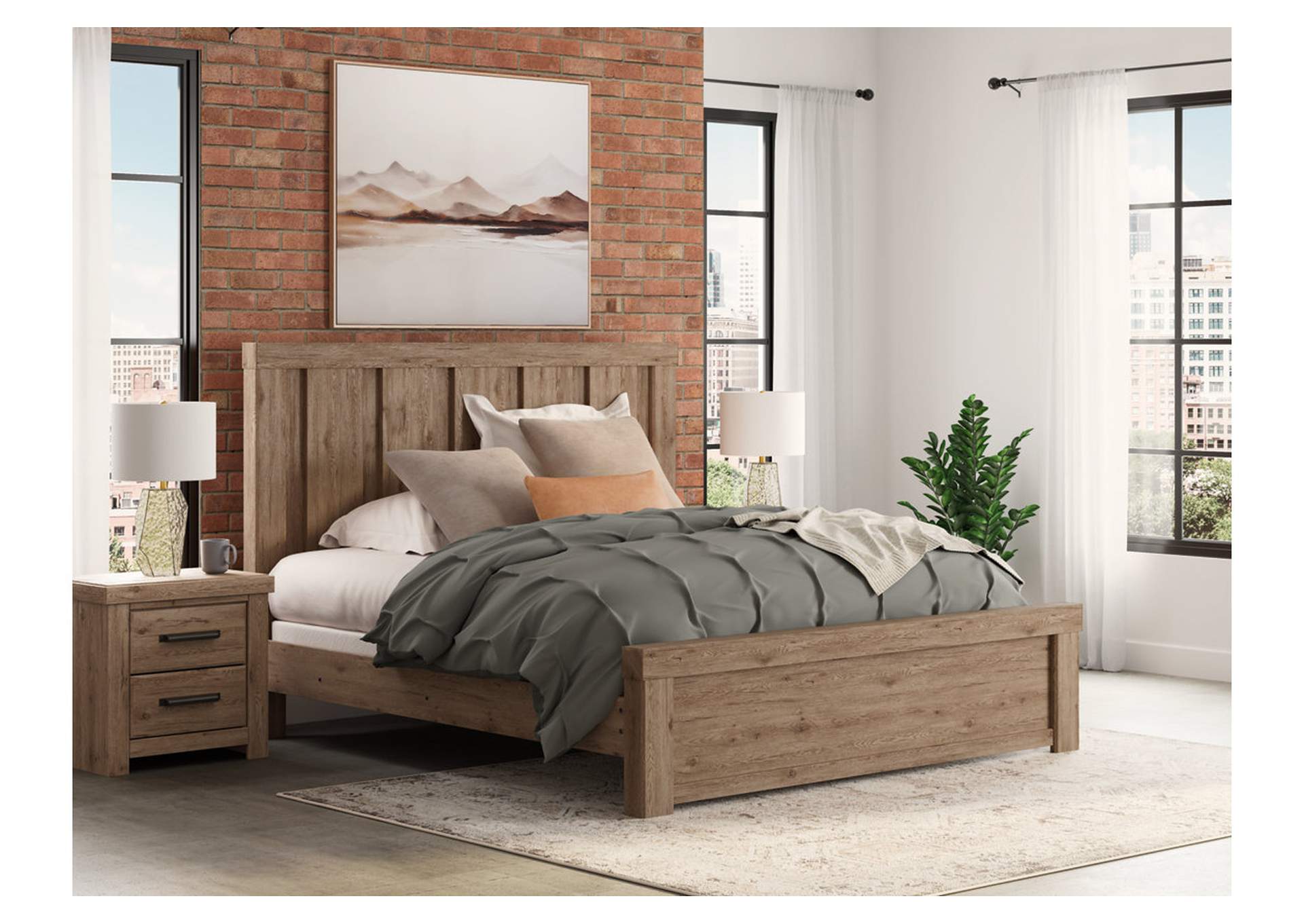 Oliandon King Panel Bed image 2