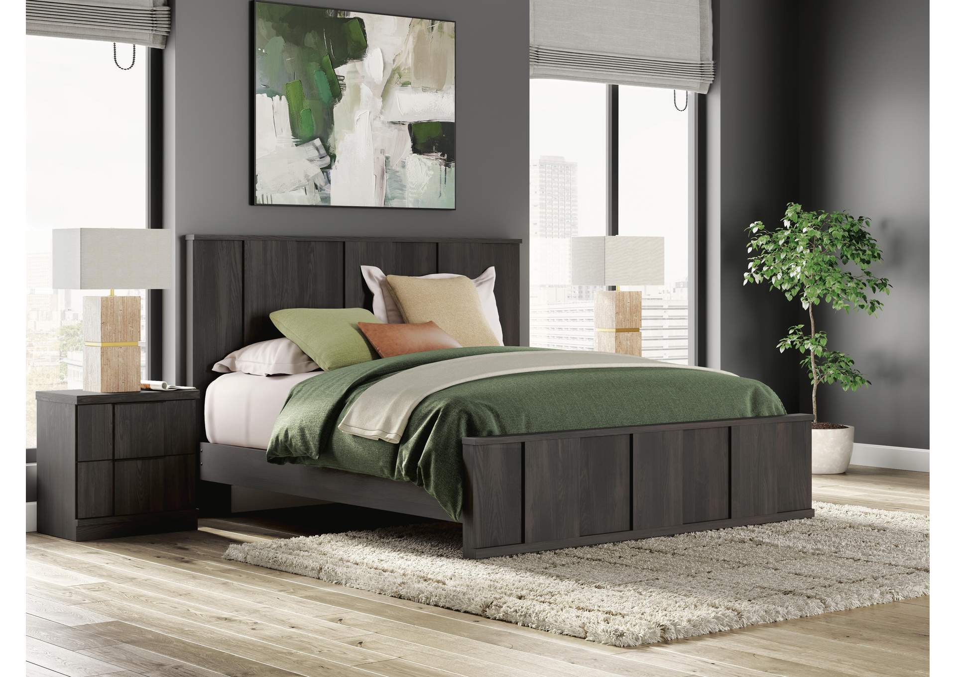 Shaehartin King Panel Platform Bed image 3