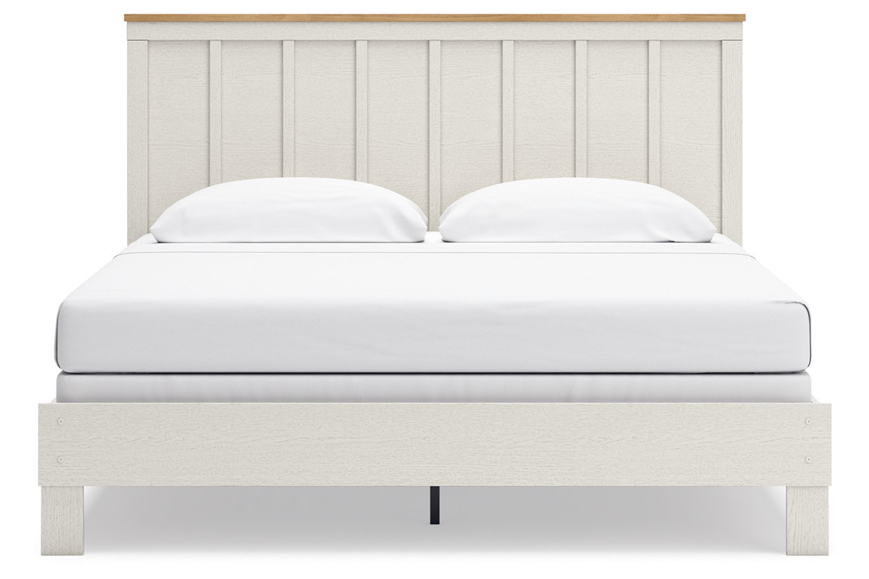 Linnocreek King Panel Bed with Mirrored Dresser