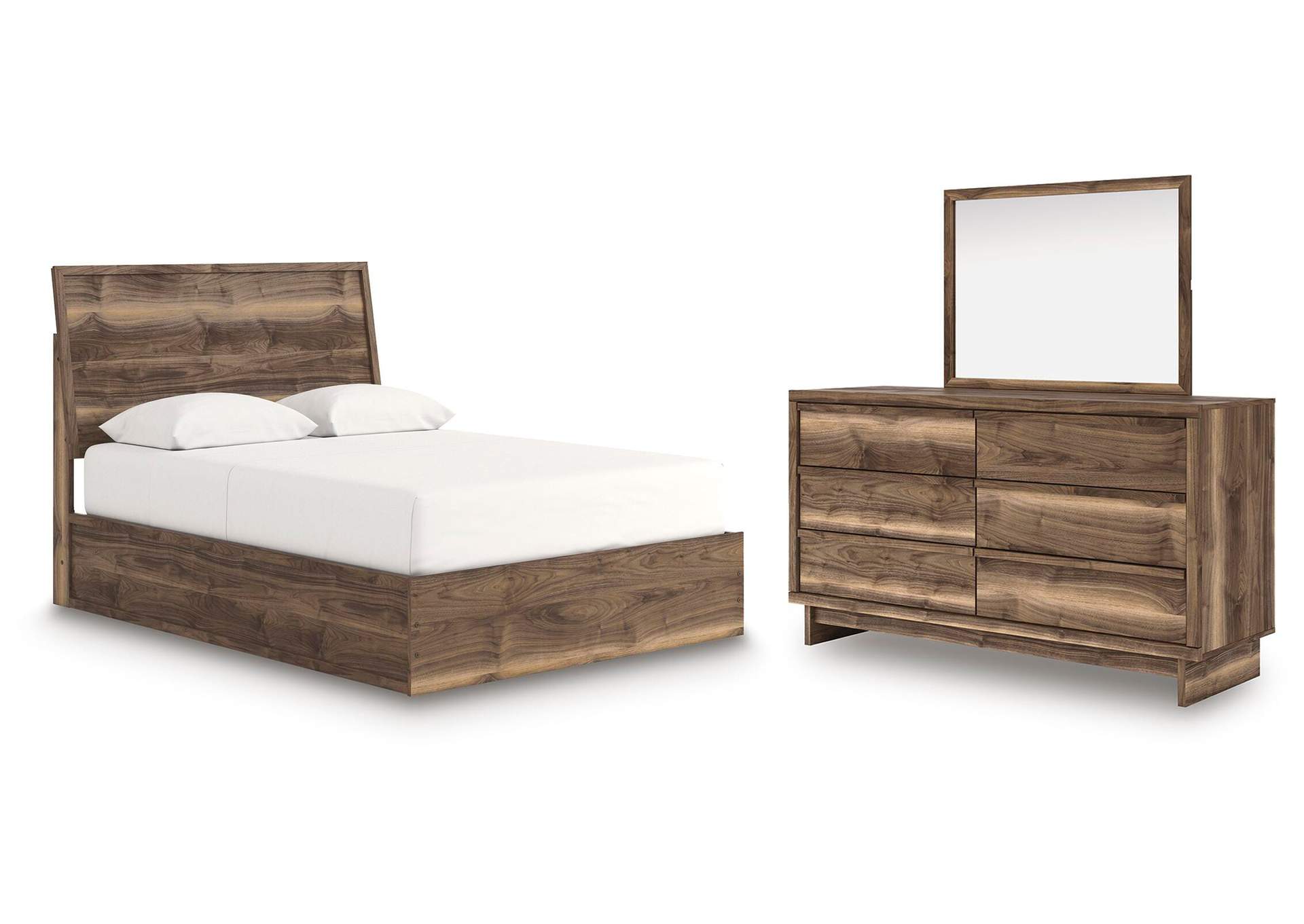 Chirason Queen Panel Bed, Dresser and Mirror image 1