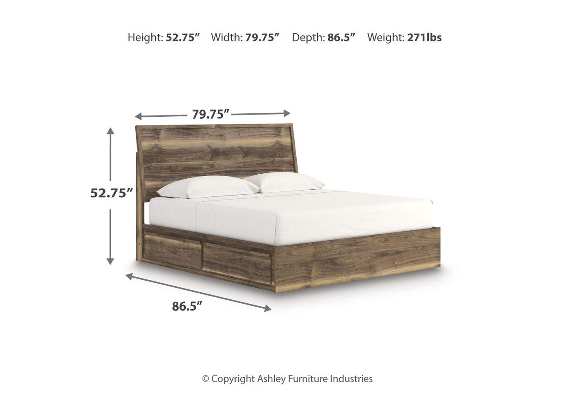 Chirason King Panel Bed with Storage image 3