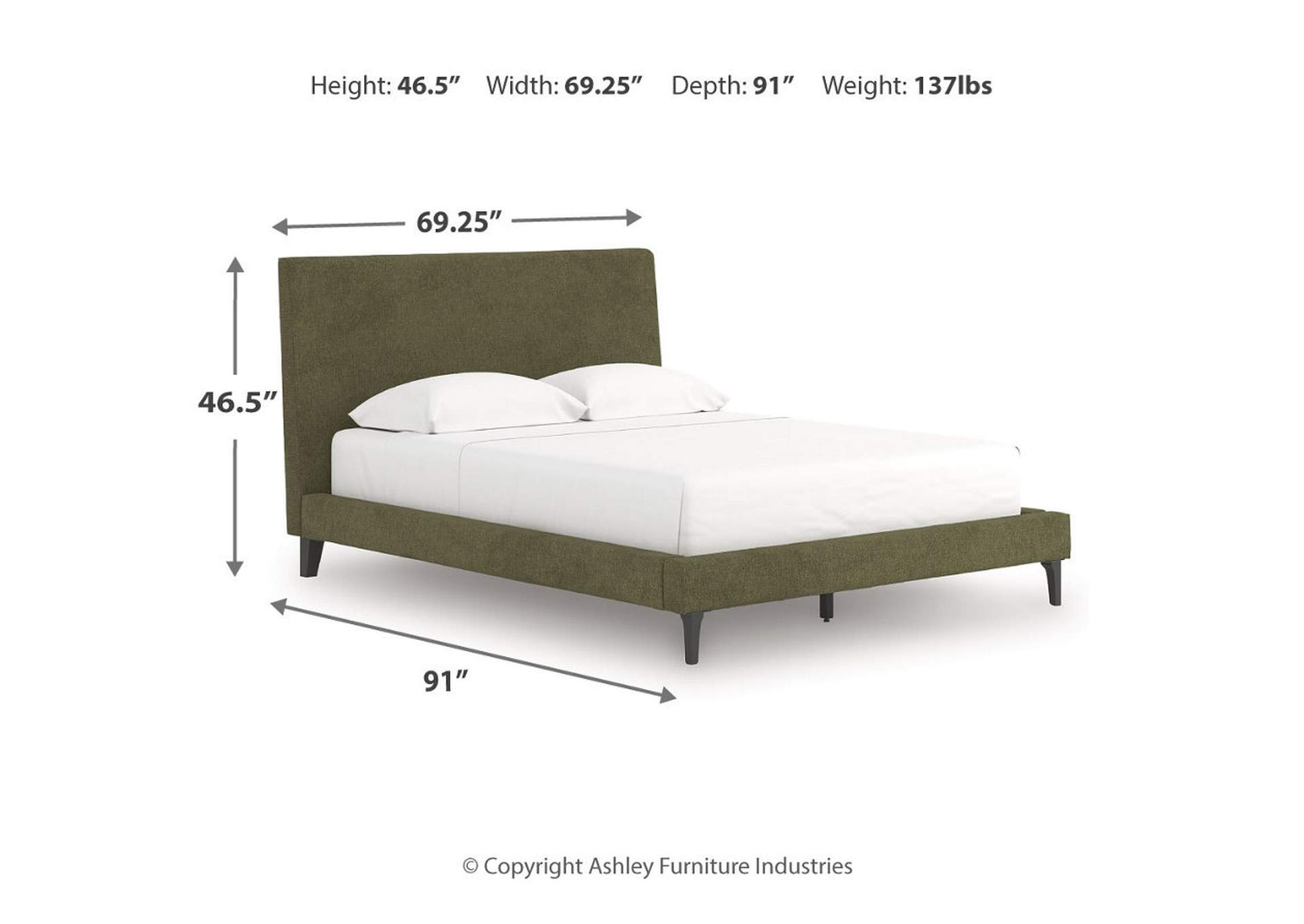 Chirason Queen Upholstered Bed with Roll Slats image 13