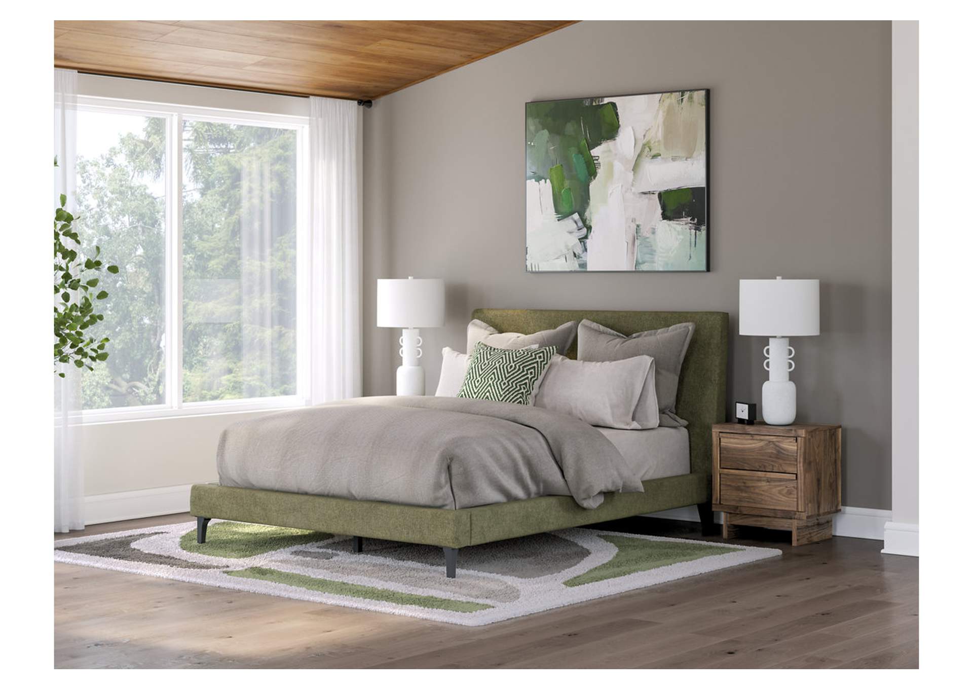 Chirason Queen Upholstered Bed with Roll Slats image 4