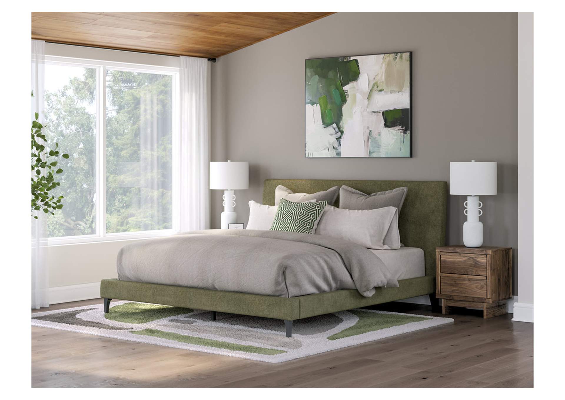 Chirason King Upholstered Bed with Roll Slats image 2