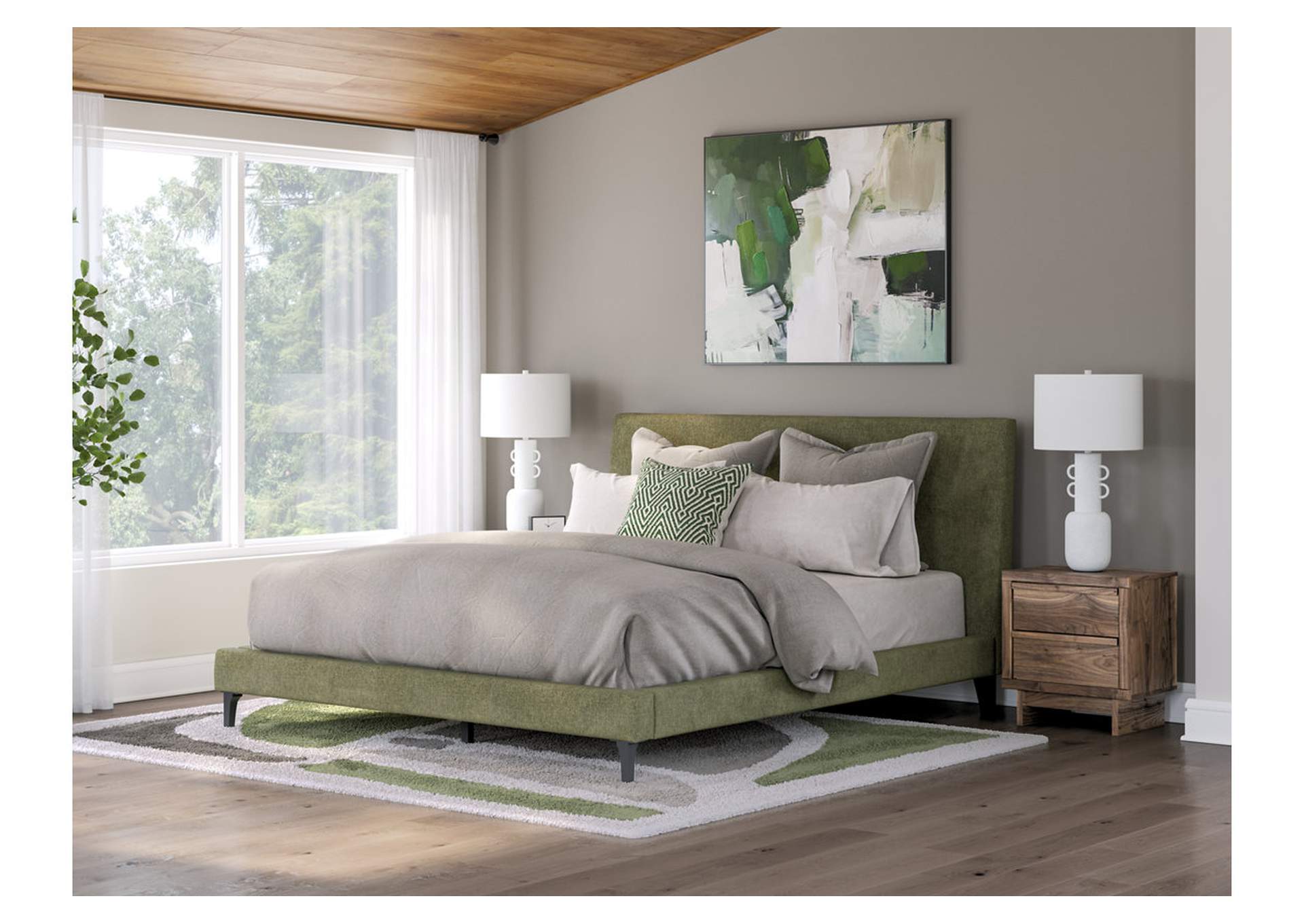 Chirason California King Upholstered Bed with Roll Slats image 2