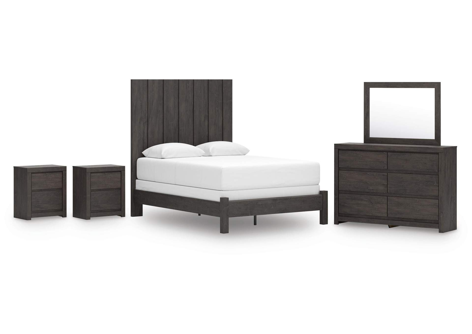 Parlayon Queen Panel Bed, Dresser, Mirror and 2 Nightstands image 1