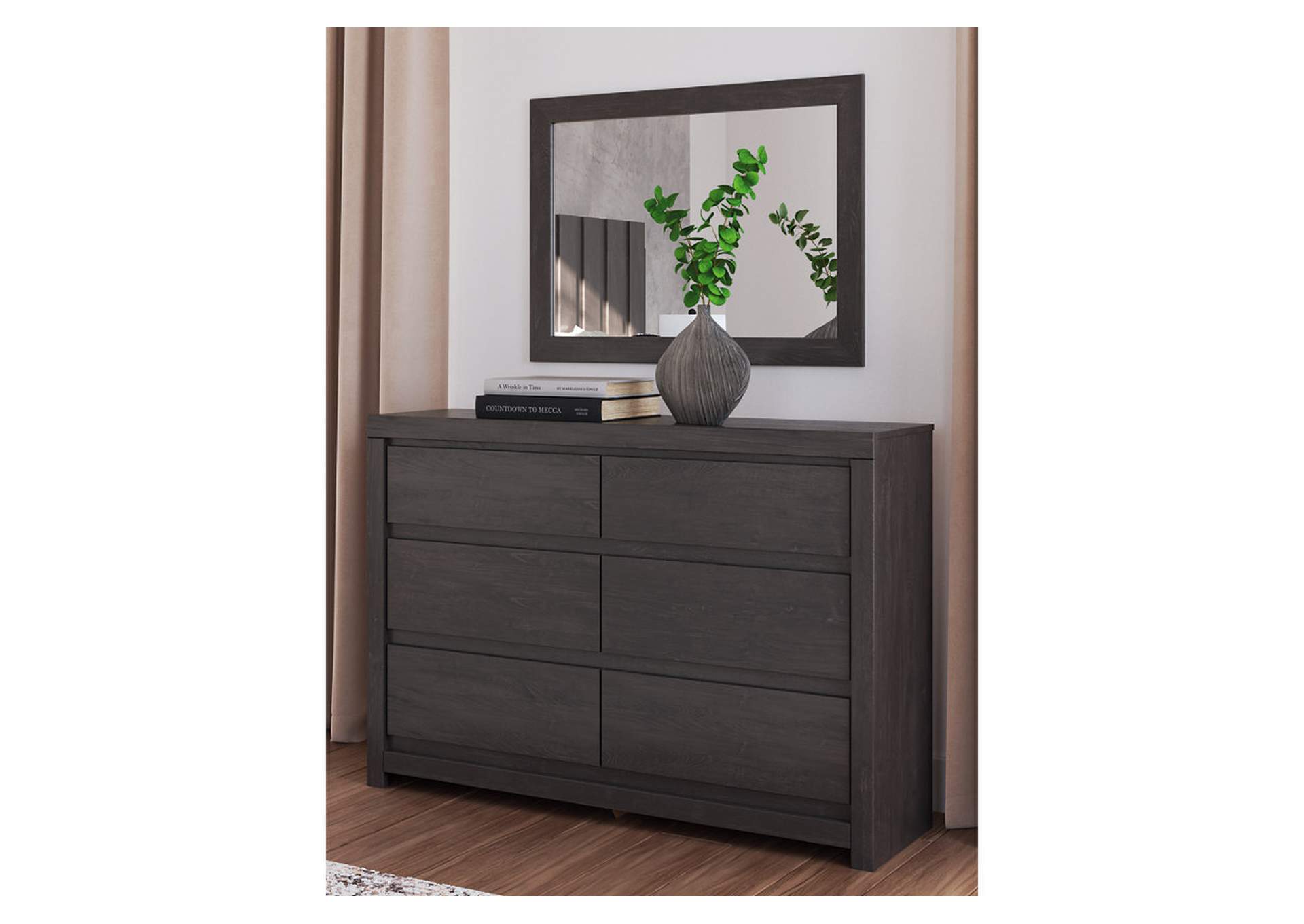 Parlayon Queen Panel Bed with Mirrored Dresser, Chest and Nightstand image 17