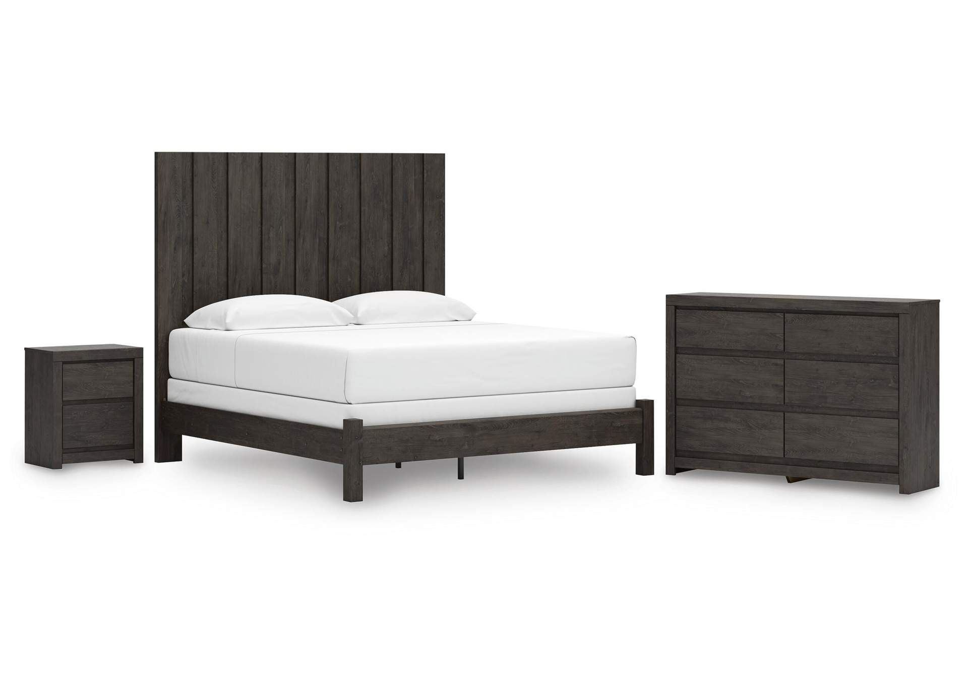 Parlayon King Panel Bed, Dresser and Nightstand image 1
