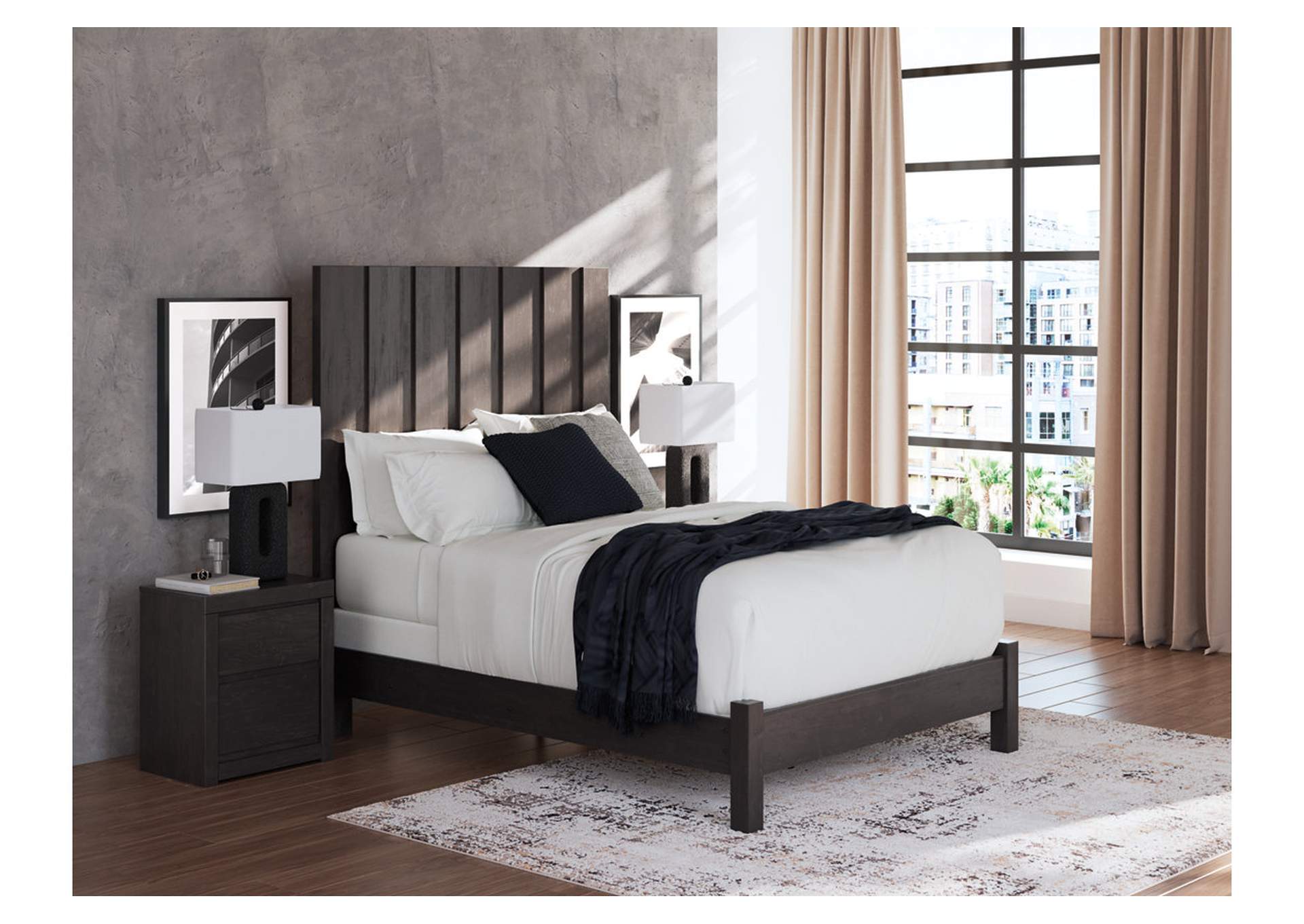Parlayon Queen Panel Bed with Mirrored Dresser, Chest and Nightstand image 21
