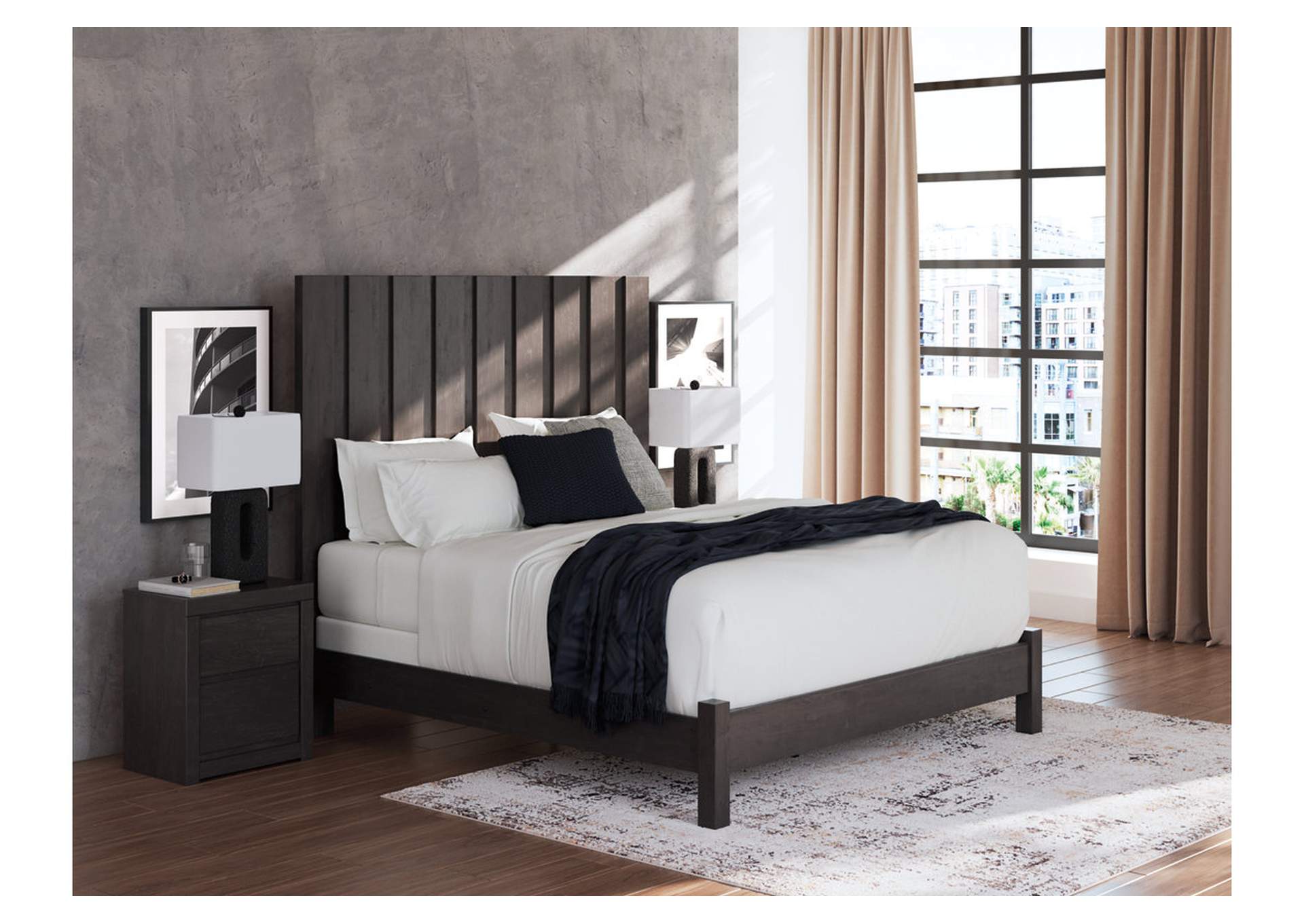Parlayon King Panel Bed with Mirrored Dresser image 8