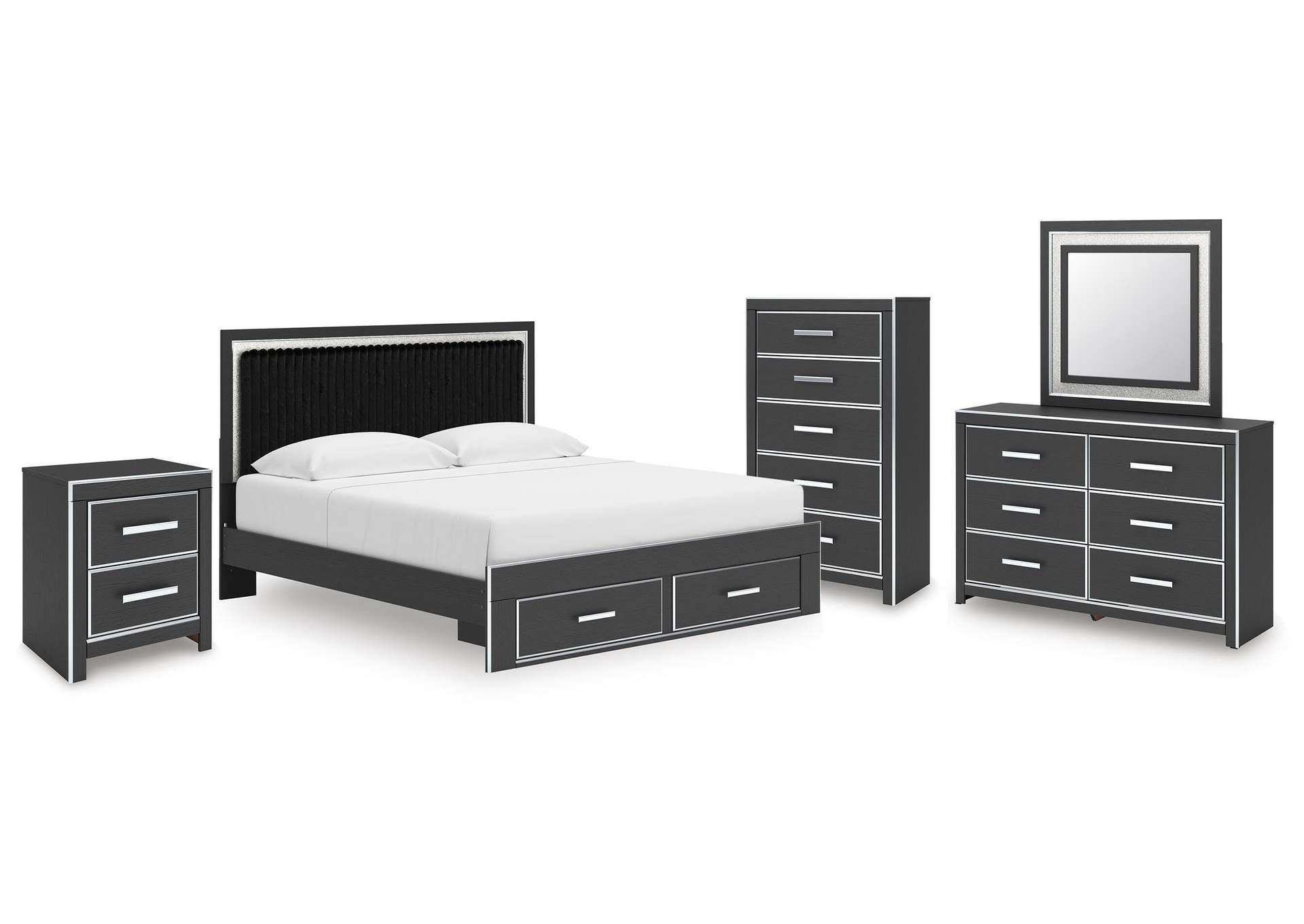 Zuraleus King Storage Bed, Dresser, Mirror, Chest and Nightstand image 1