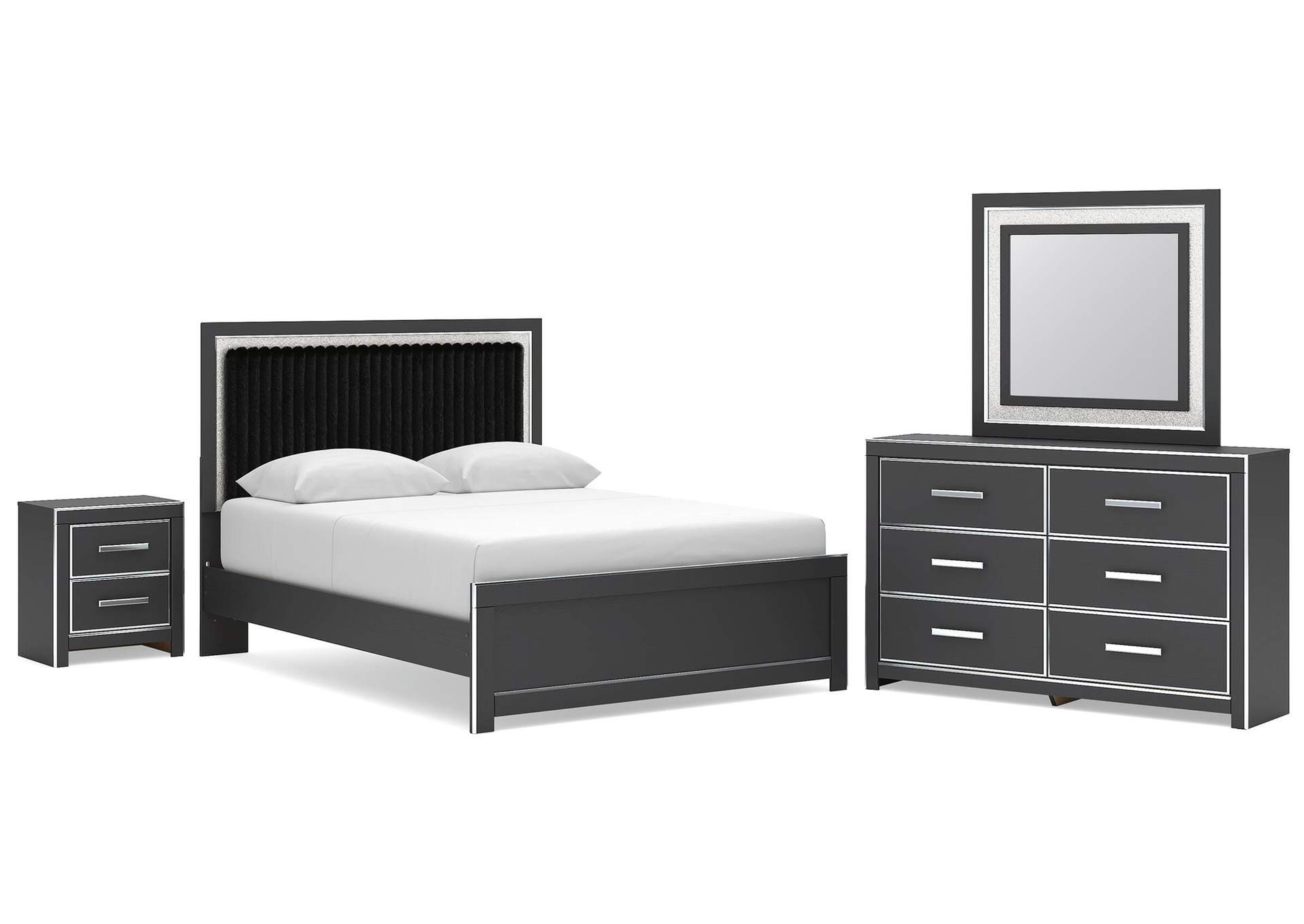 Zuraleus Queen Upholstered Bed, Dresser, Mirror and Nightstand image 1