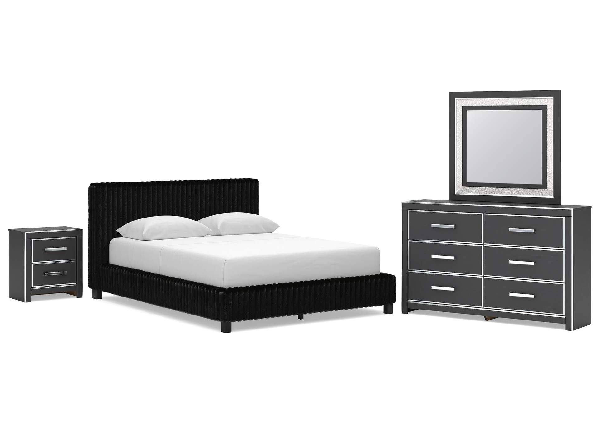 Zuraleus Queen Upholstered Bed, Dresser, Mirror and Nightstand image 1
