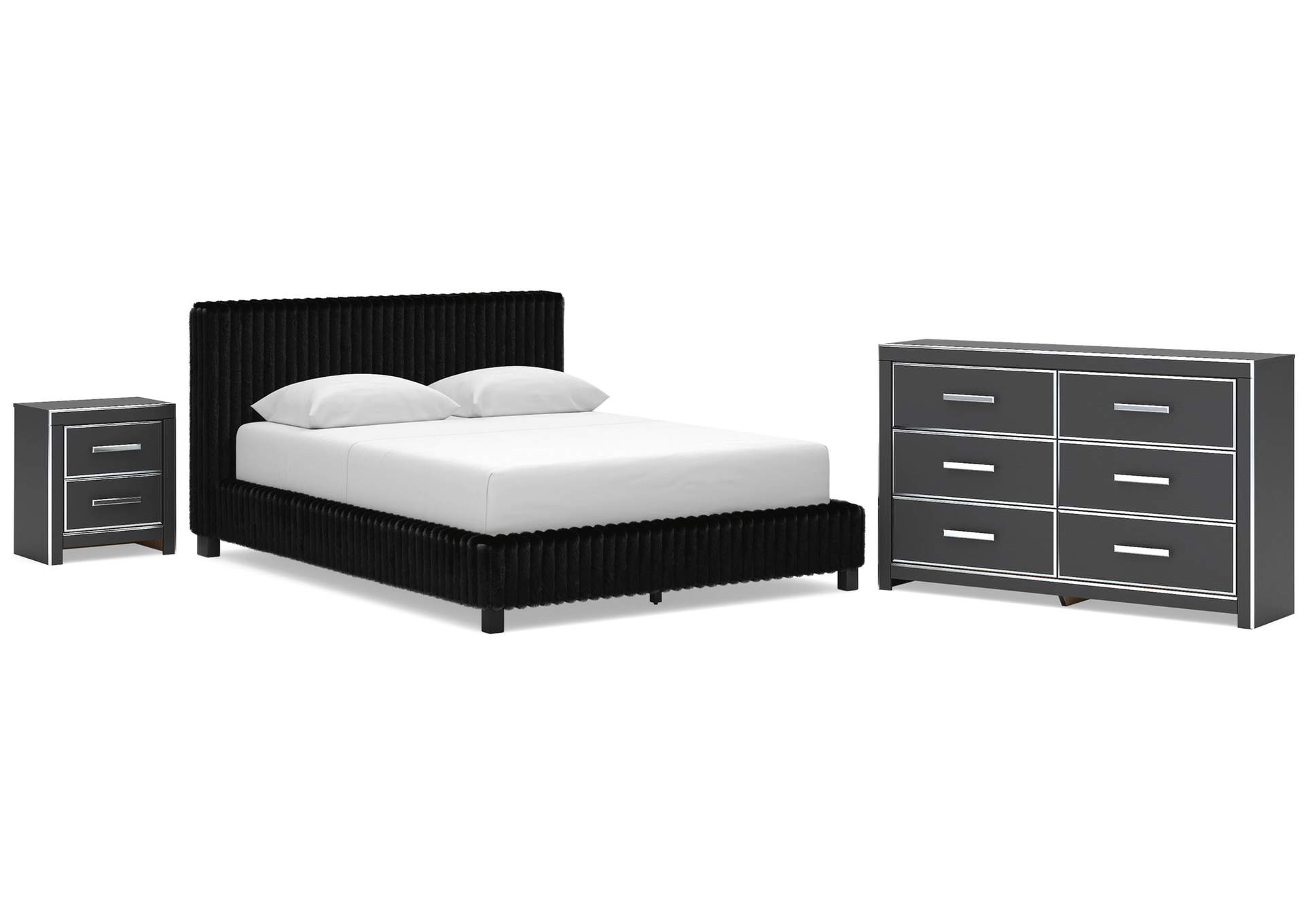 Zuraleus Queen Upholstered Bed, Dresser and Nightstand image 1