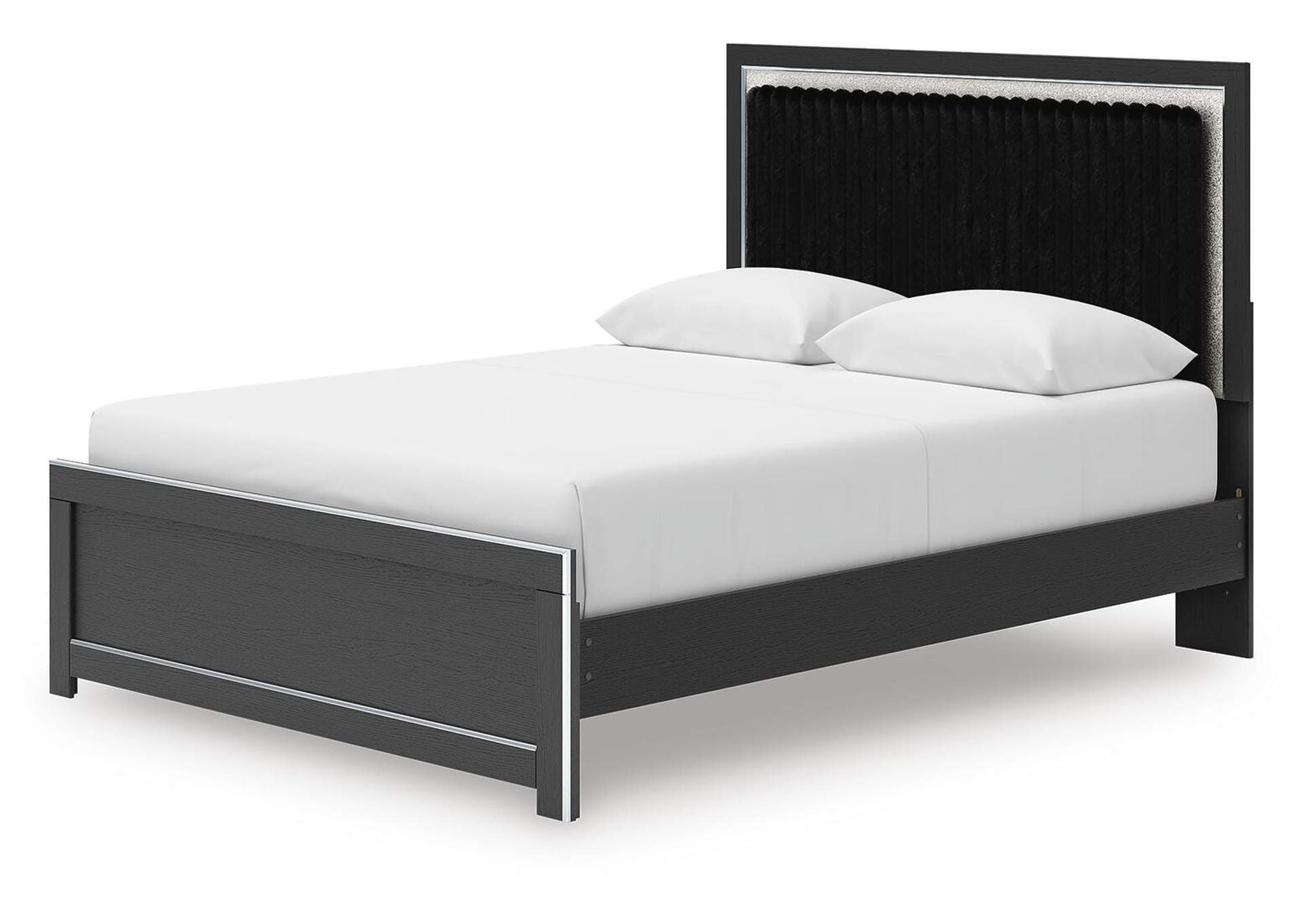 Zuraleus Queen Upholstered Panel Platform Bed, Dresser and Mirror image 12