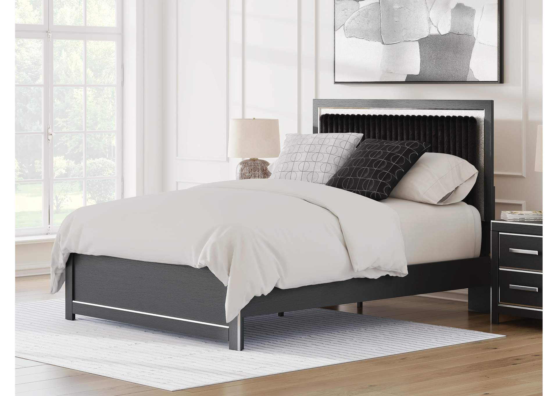 Zuraleus Queen Upholstered Panel Platform Bed image 2