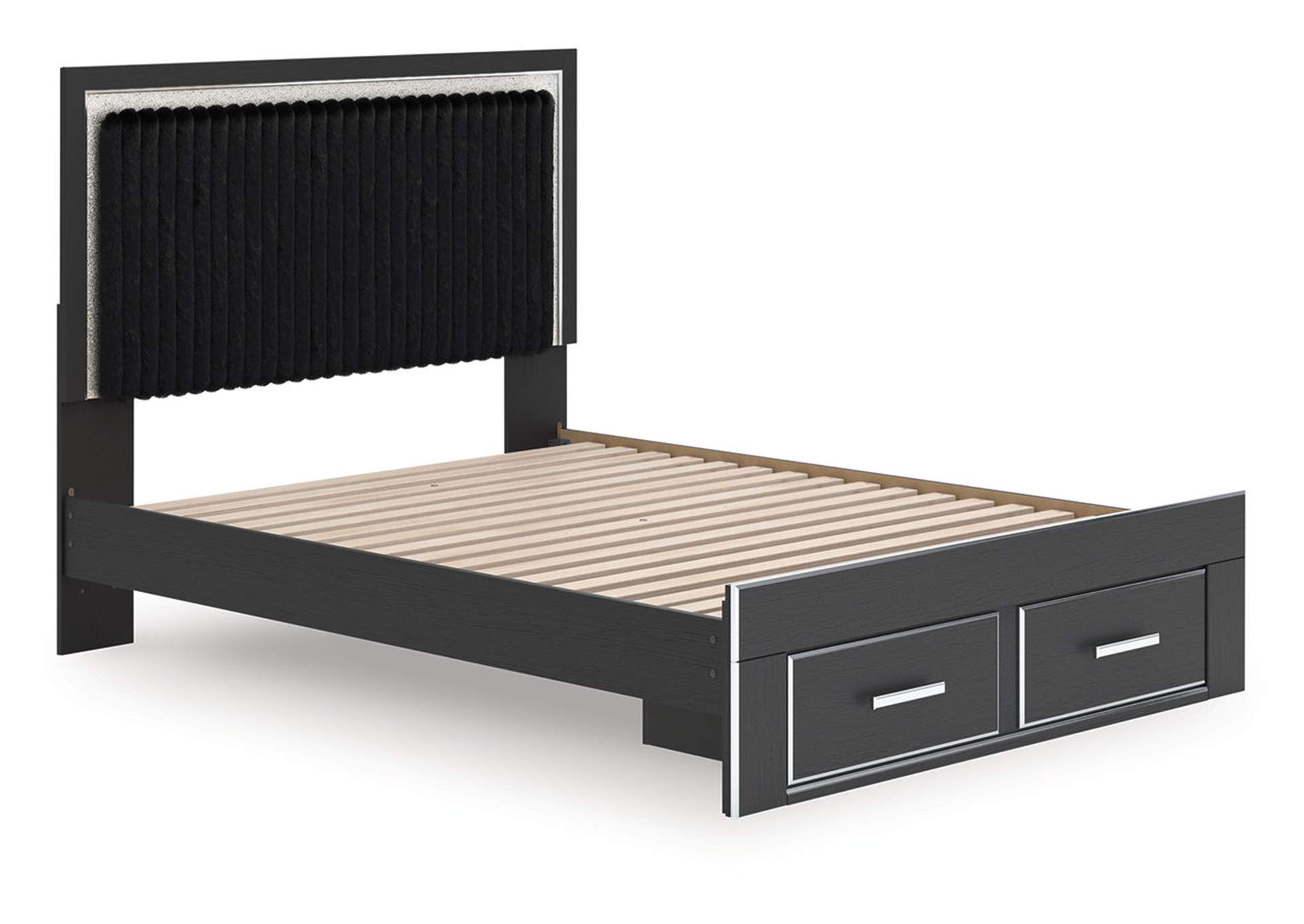 Zuraleus Queen Upholstered Panel Platform Storage Bed image 3