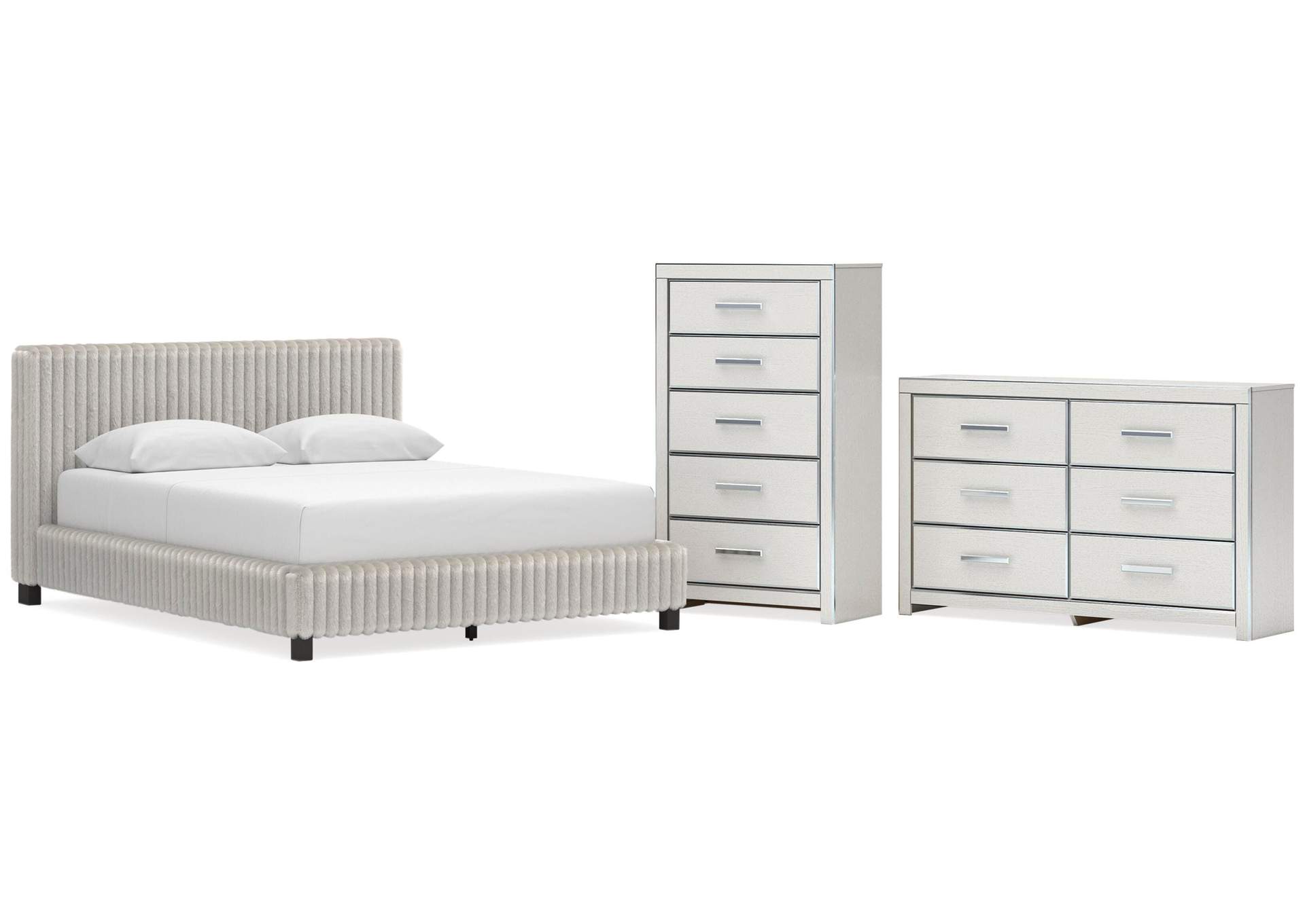 Birmonton Queen Upholstered Bed, Dresser and Chest image 1